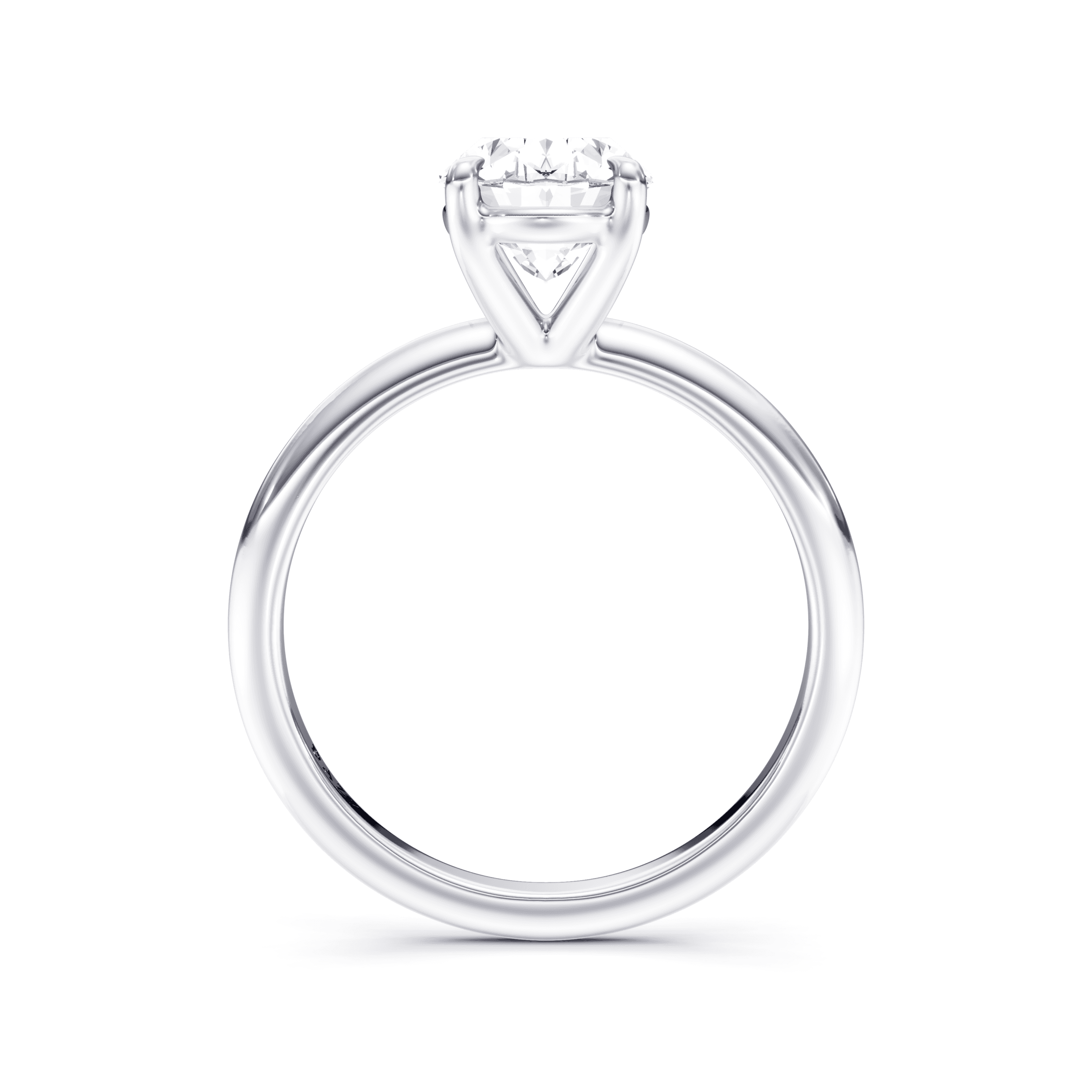 Solitaire Oval — White Gold view 4