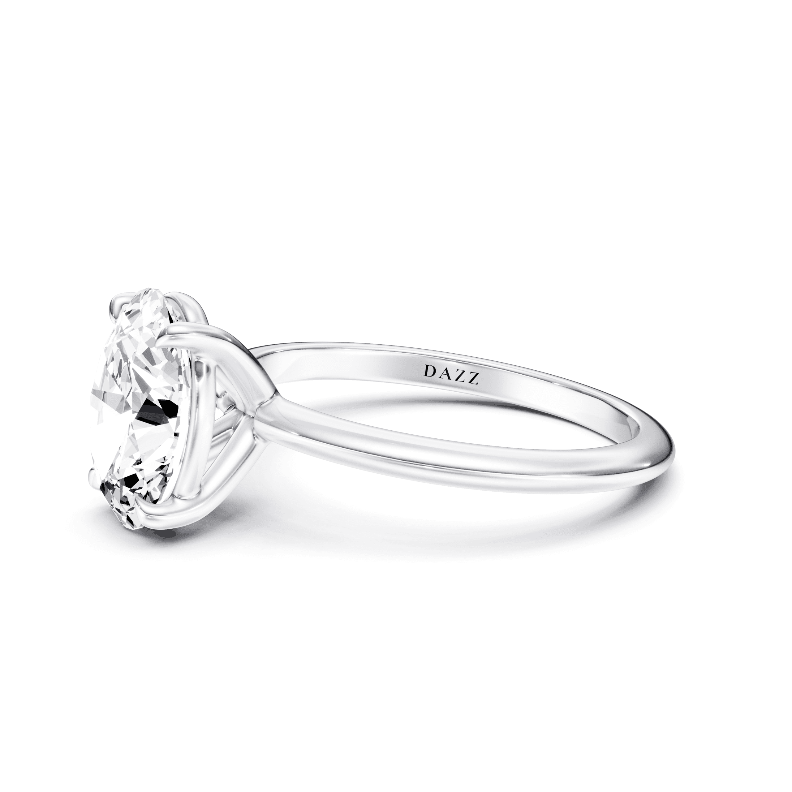 Solitaire Oval — White Gold view 3