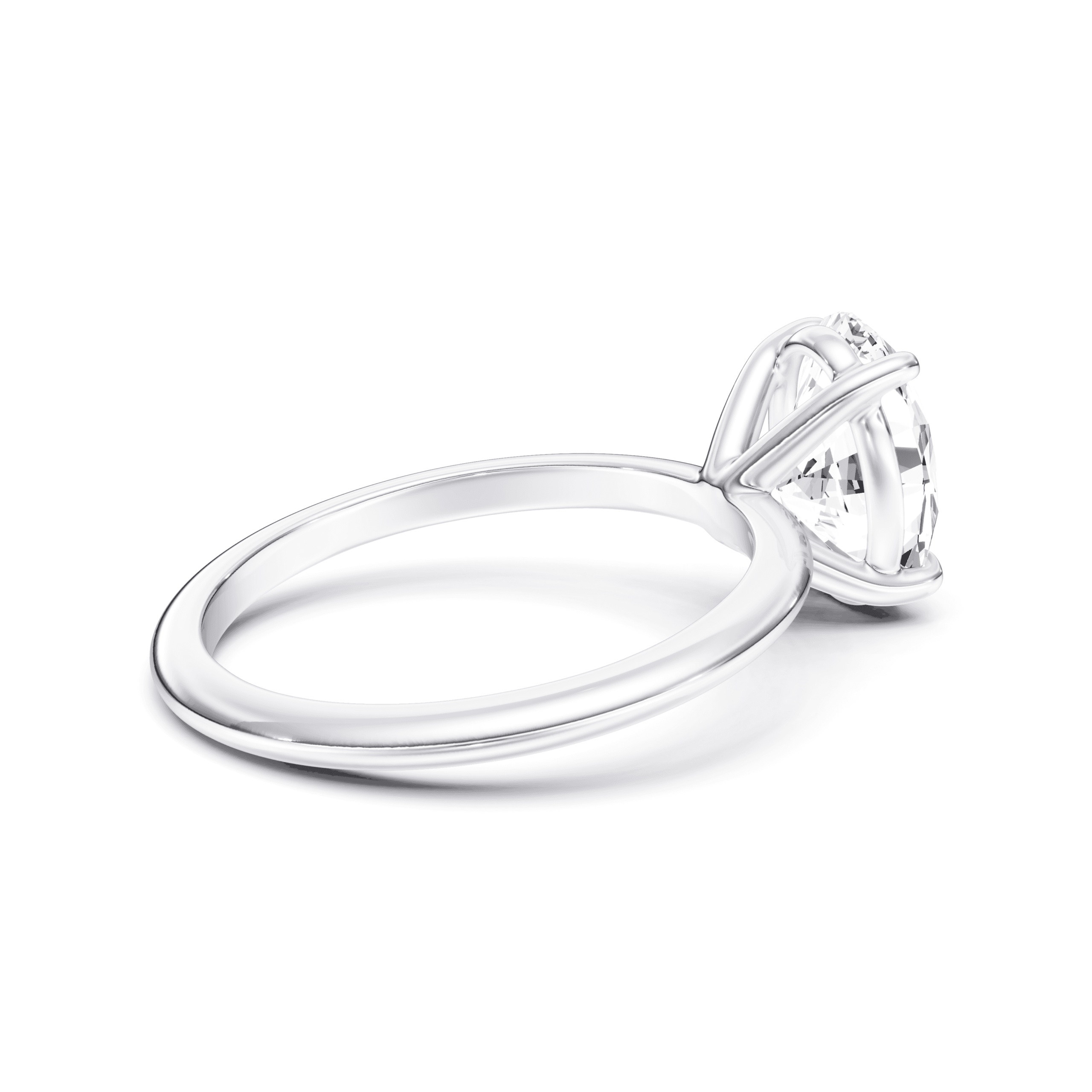 Solitaire Oval — White Gold view 2
