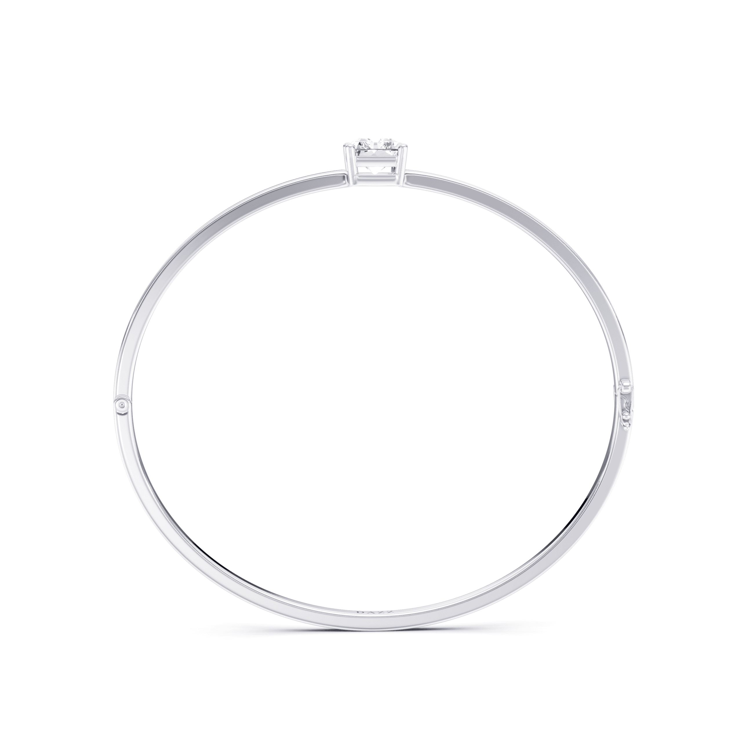 Bangle Solitaire Radiant 2ct — White Gold view 3