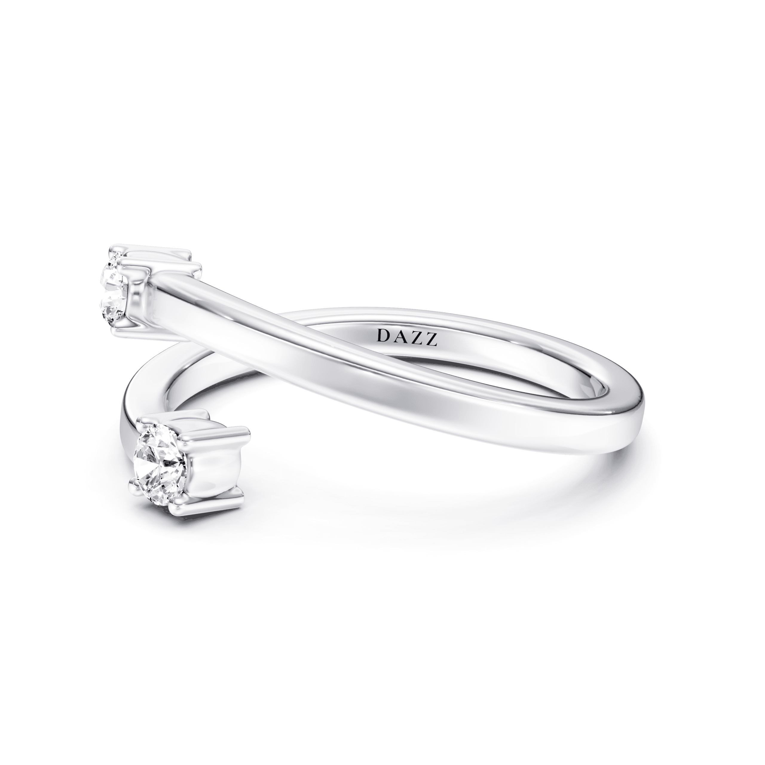 Split Ring Round — White Gold view 3