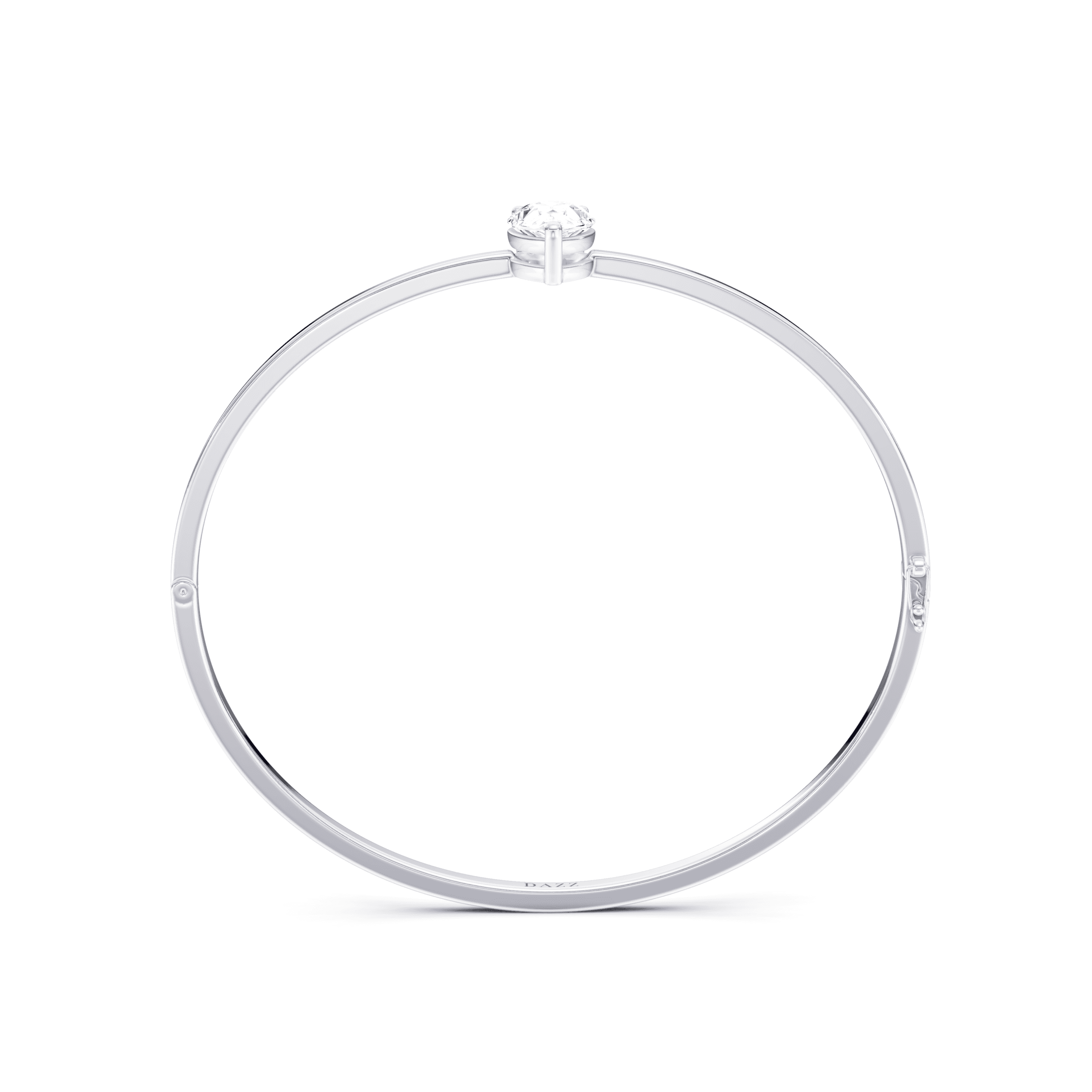 Bangle Solitaire Pear 2ct — White Gold view 3