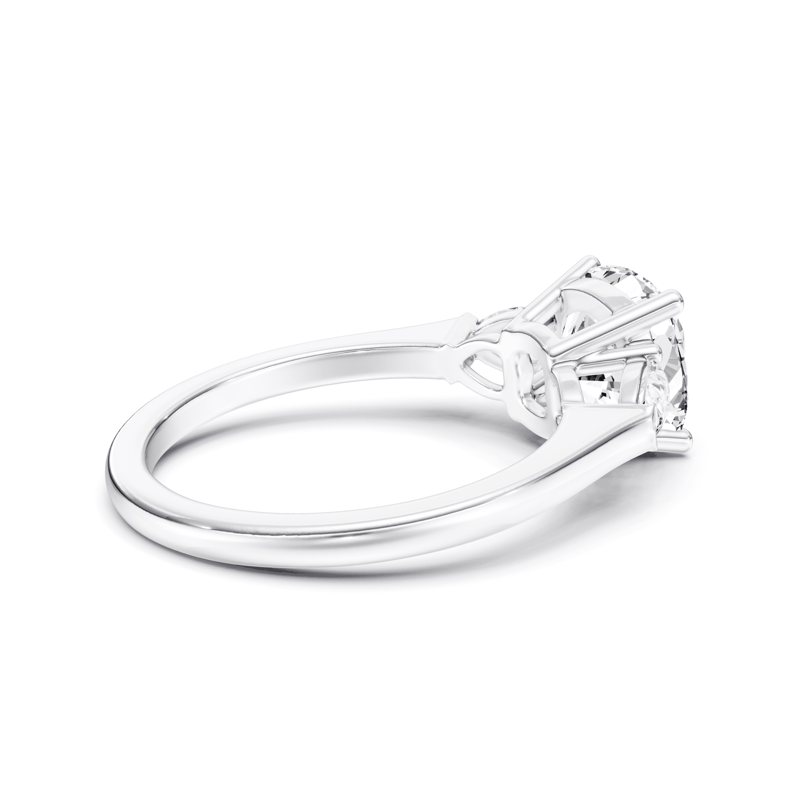 3 Stone Pear Ring Cushion — White Gold view 3
