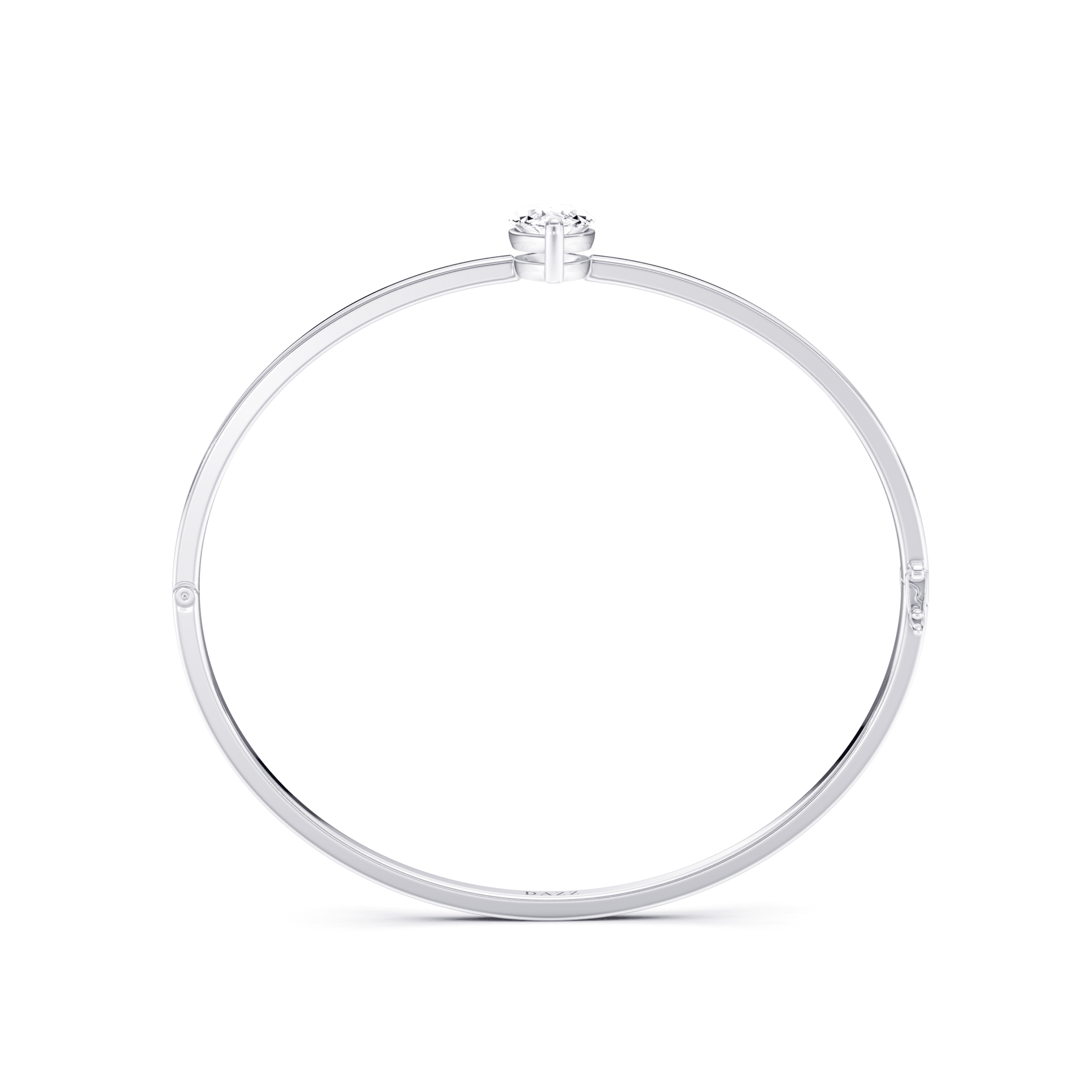 Bangle Solitaire Marquise 2ct — White Gold view 3