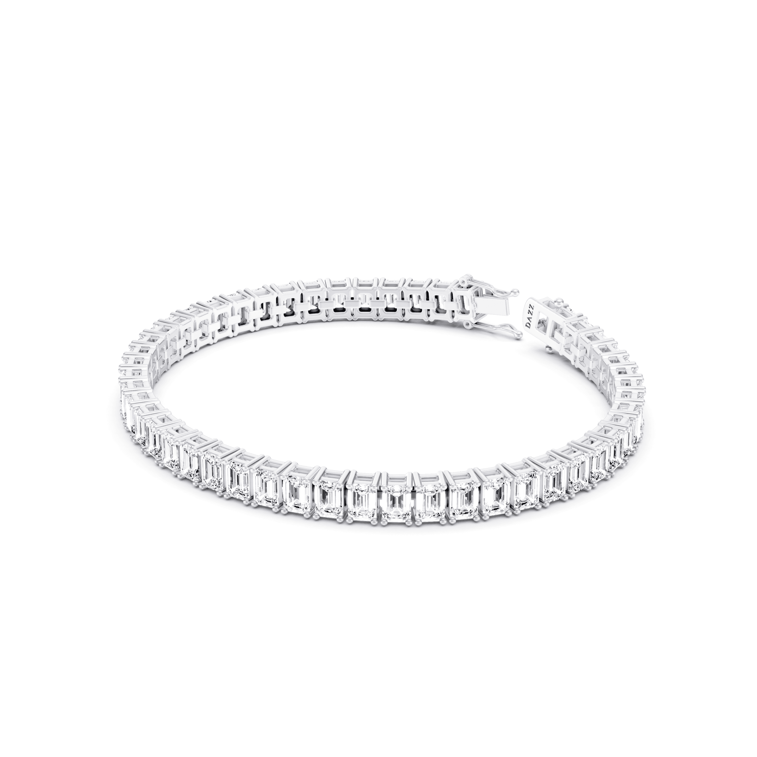 Tennis Bracelet 10 Carat Emerald — White Gold view 3