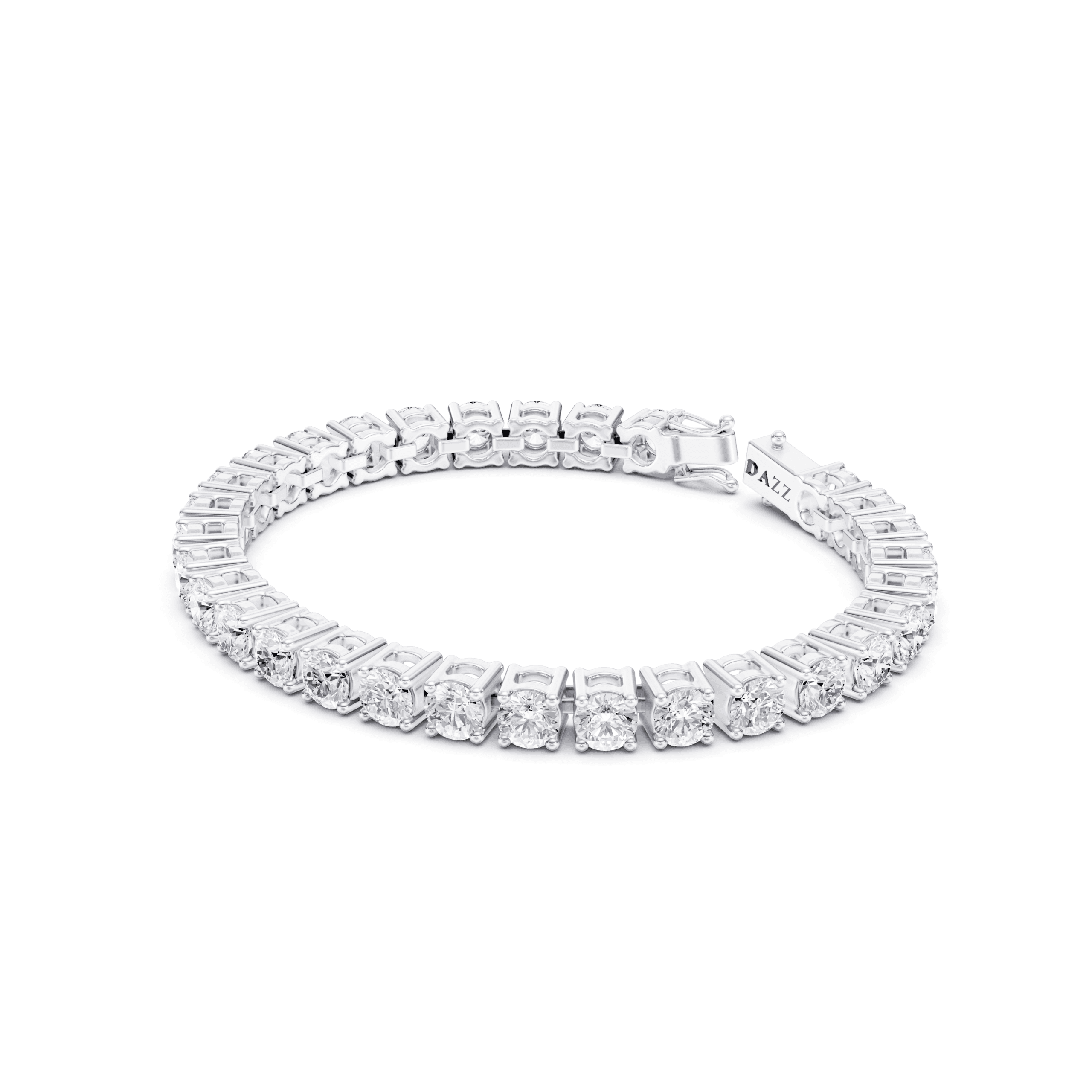 Tennis Bracelet 10.5 Carat Round — White Gold view 3