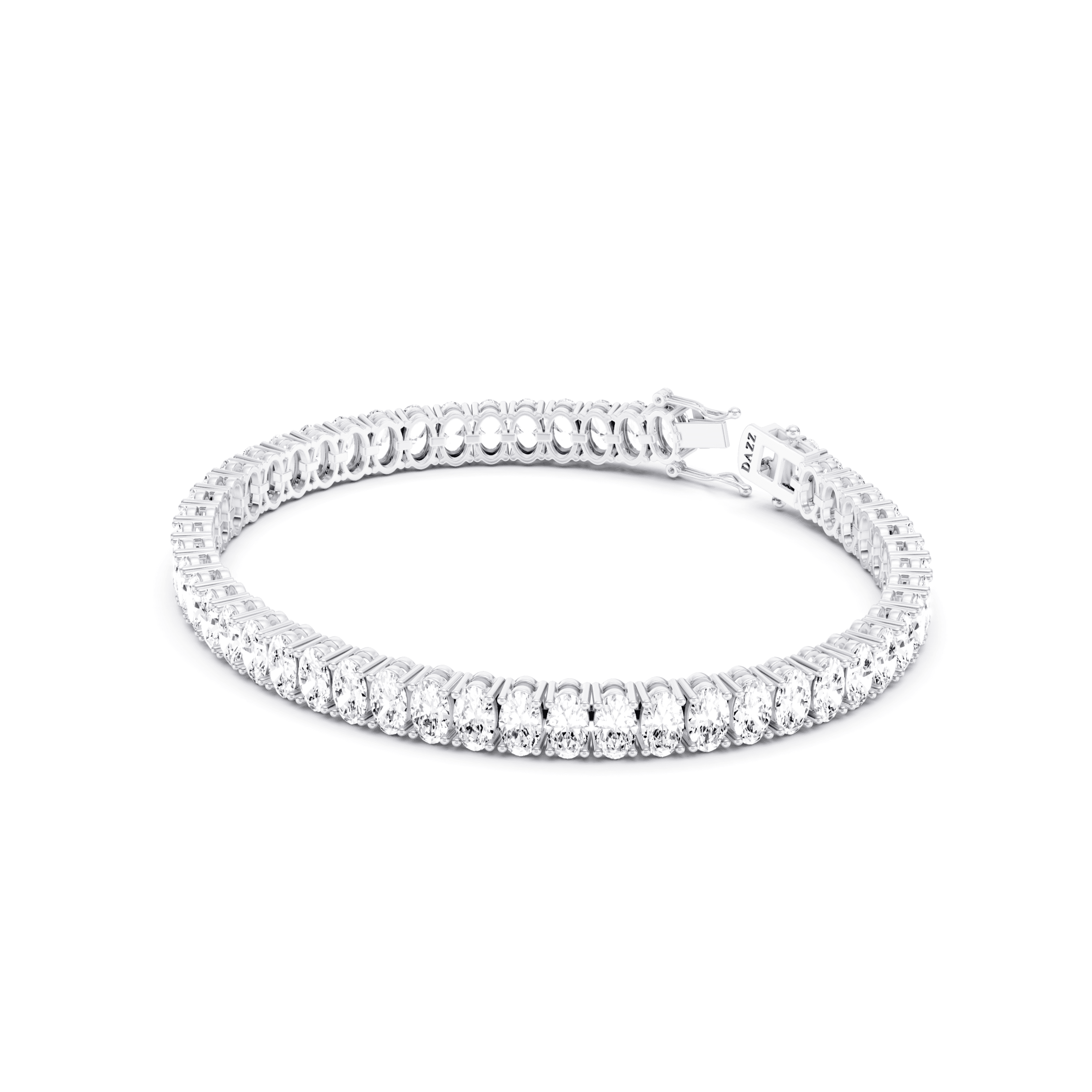 Tennis Bracelet 15 Carat Oval — White Gold view 3