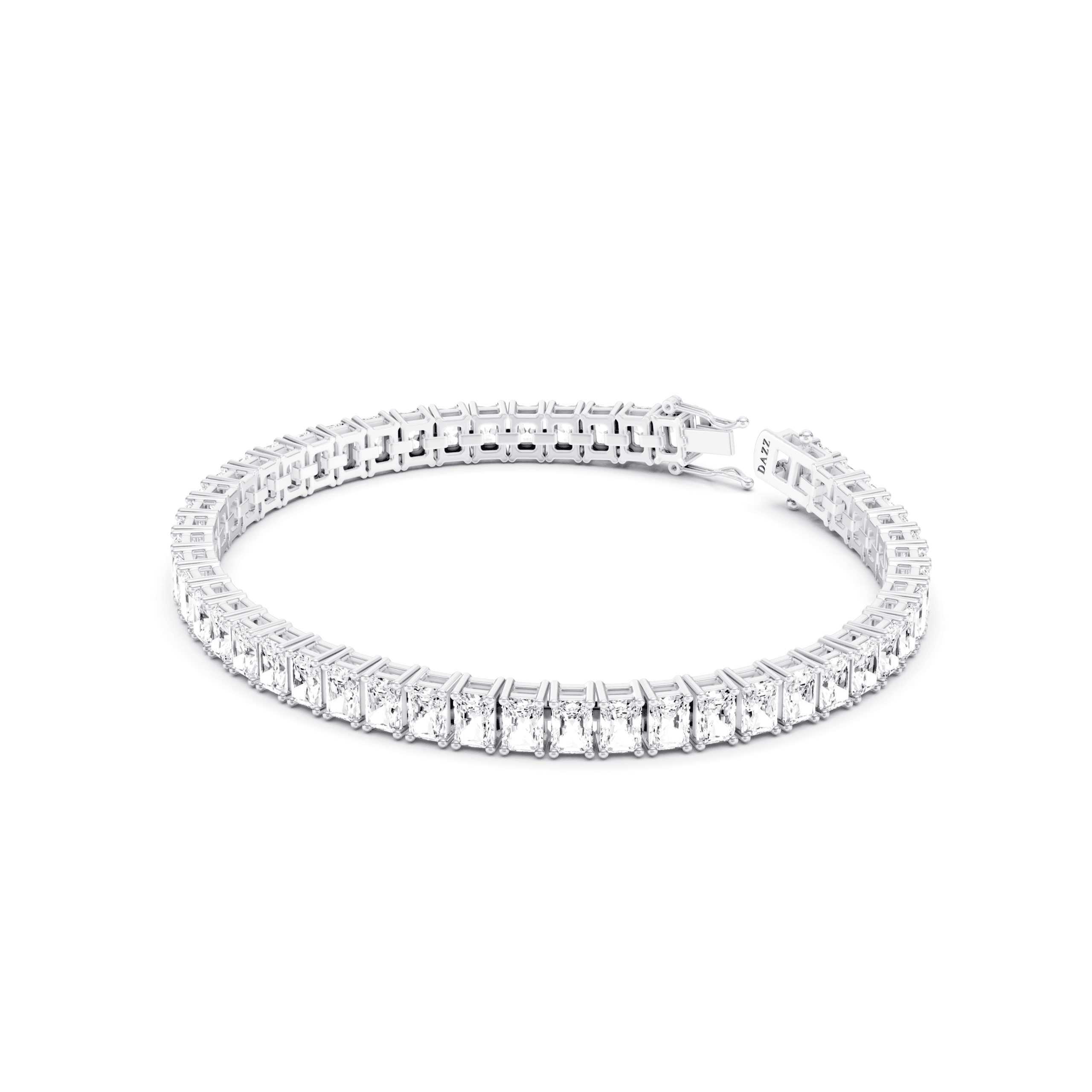 Tennis Bracelet 8 Carat Radiant — White Gold view 3