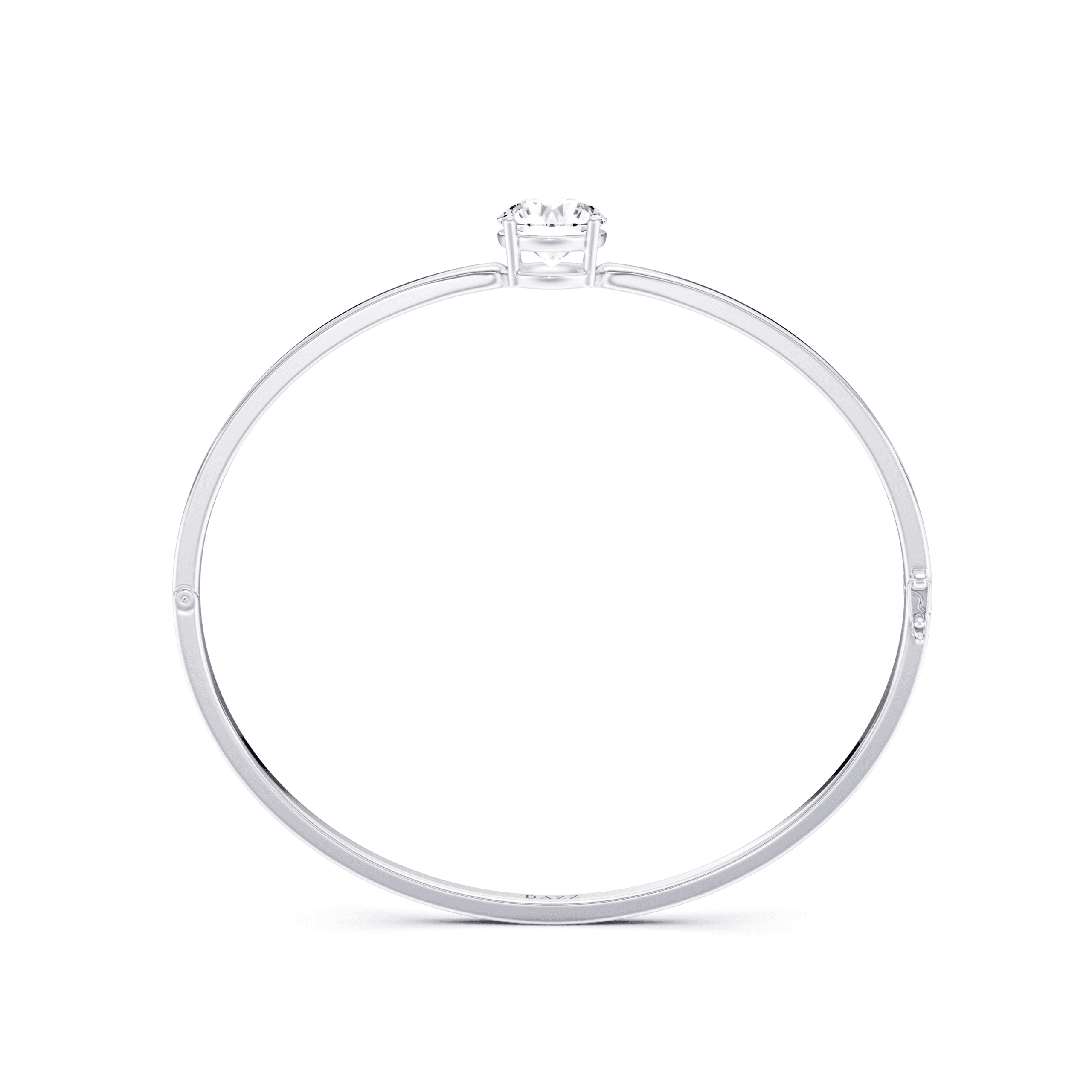 Bangle Solitaire Round 2ct — White Gold view 3
