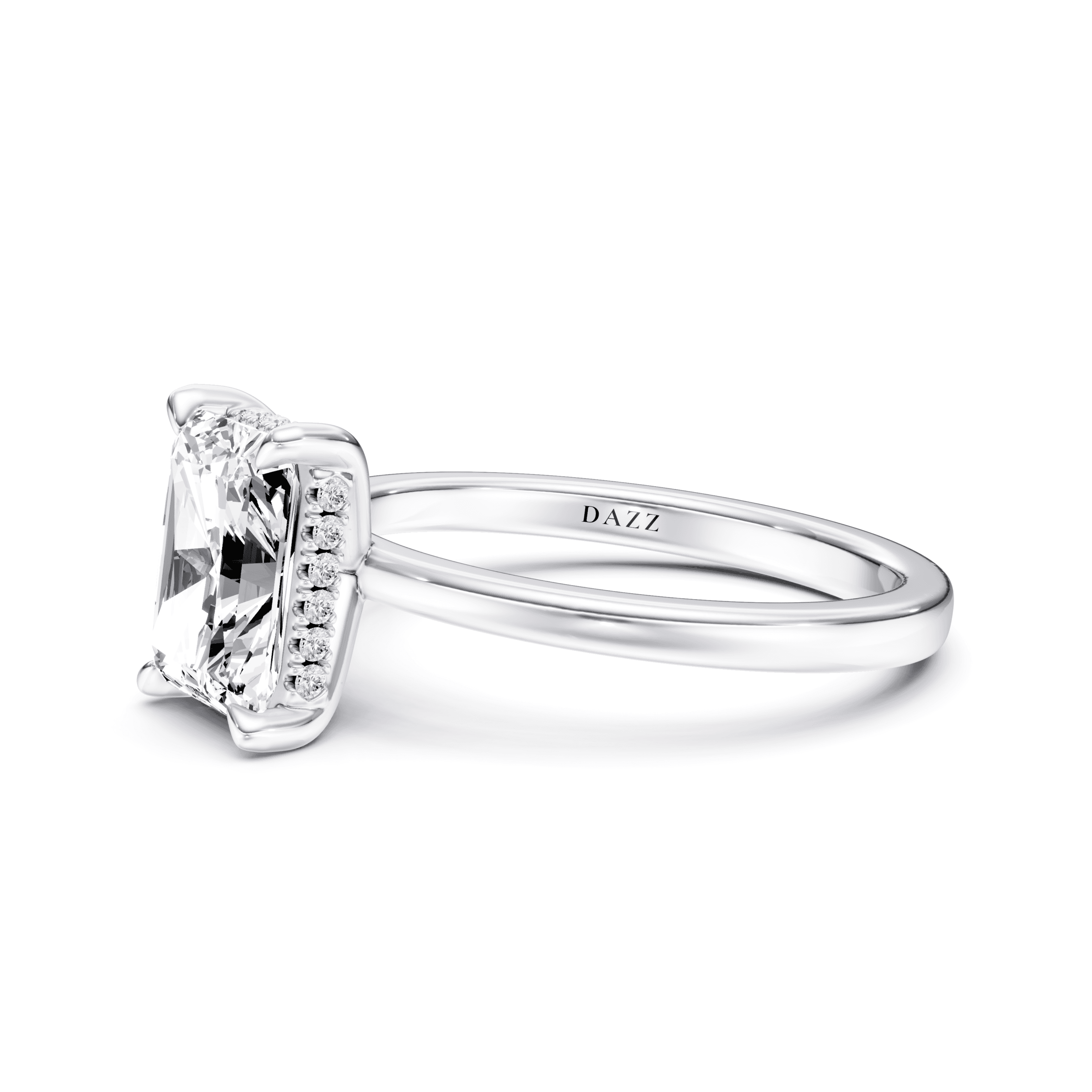 Hidden Halo Radiant — White Gold view 3