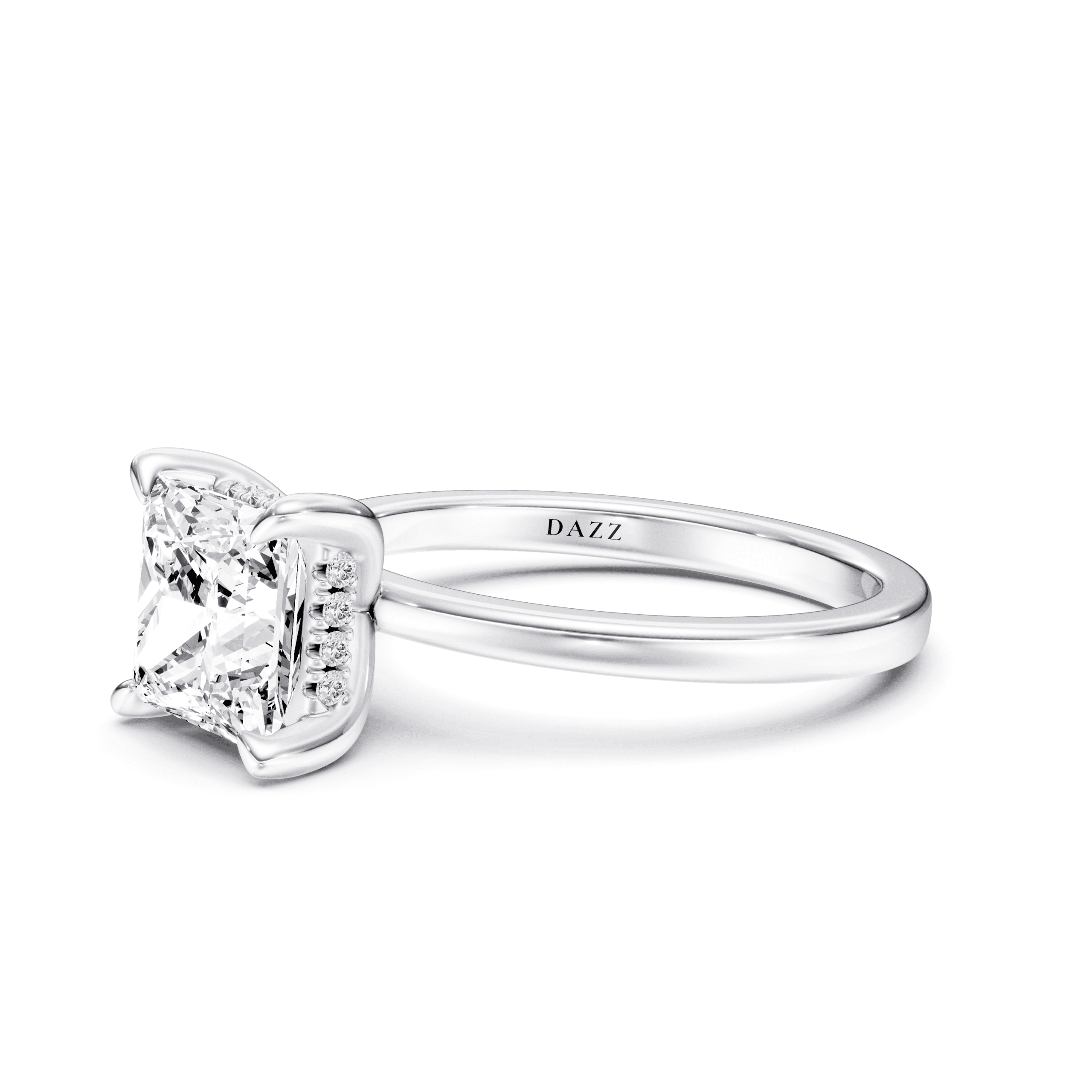 Hidden Halo Princess — White Gold view 3