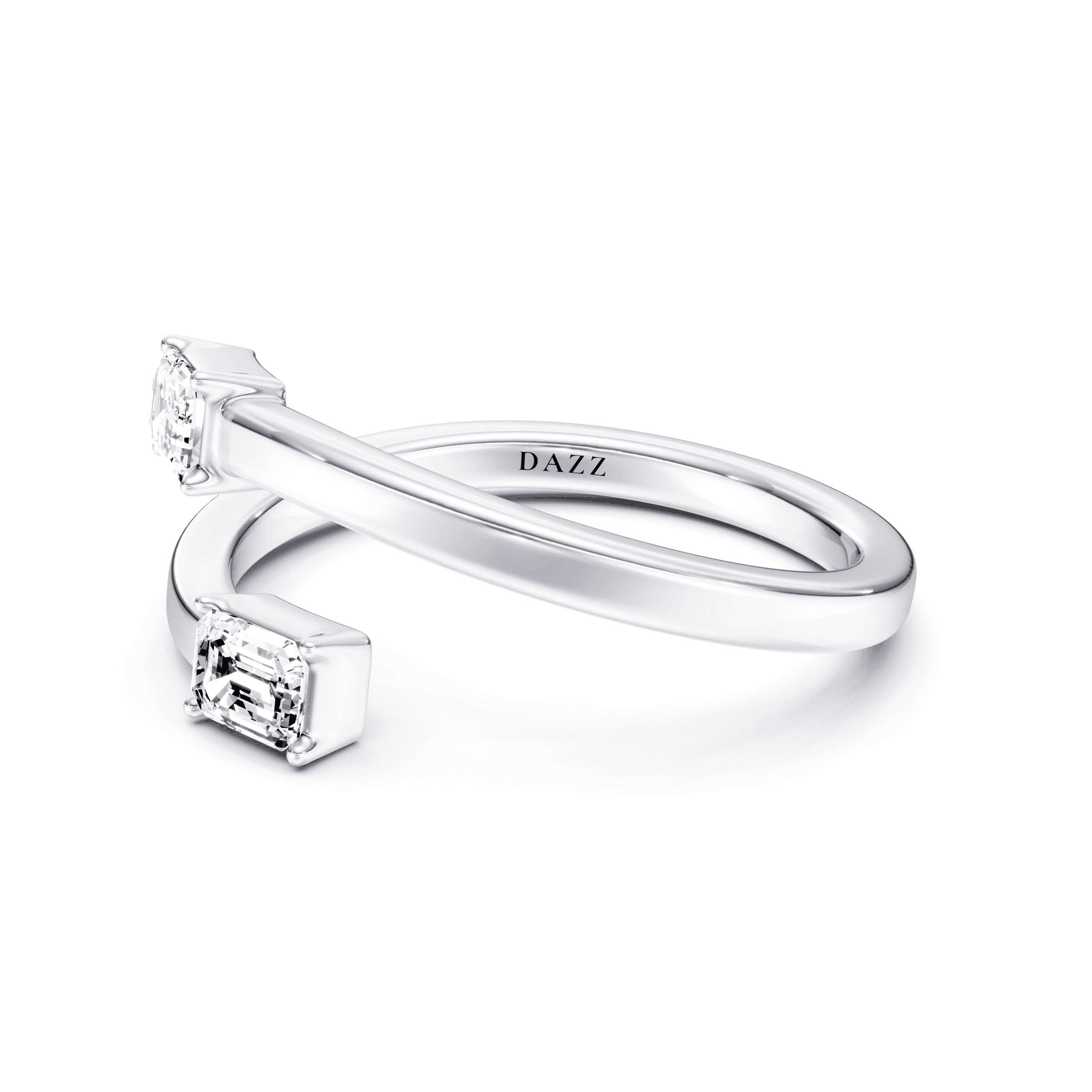 Split Ring Emerald — White Gold view 3