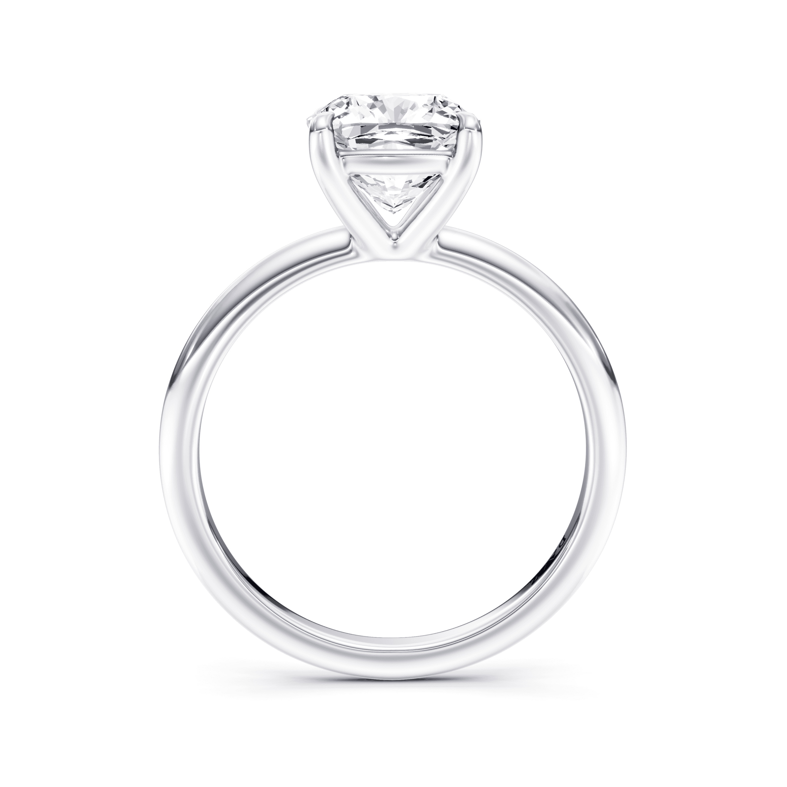 Solitaire Cushion — White Gold view 2