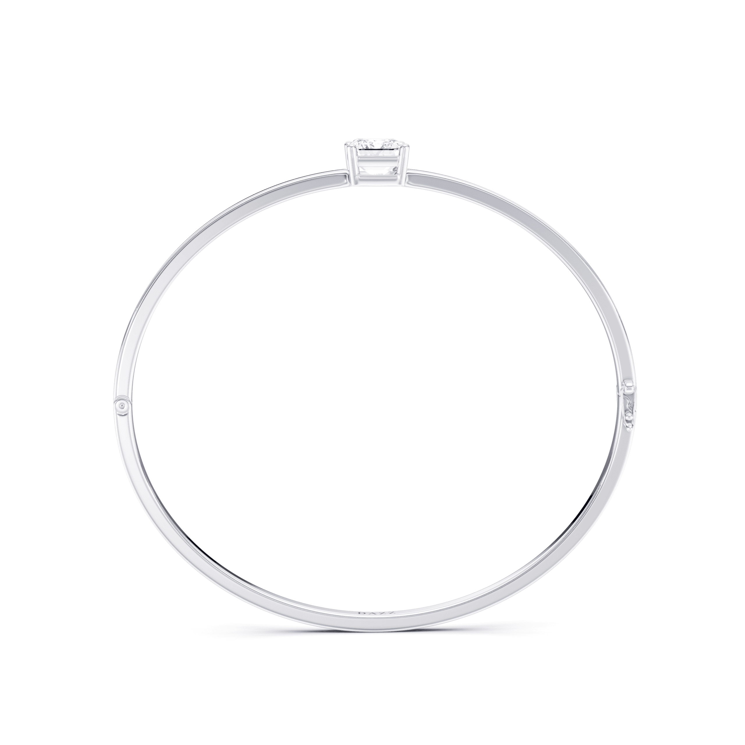 Bangle Solitaire Emerald 2ct — White Gold view 3