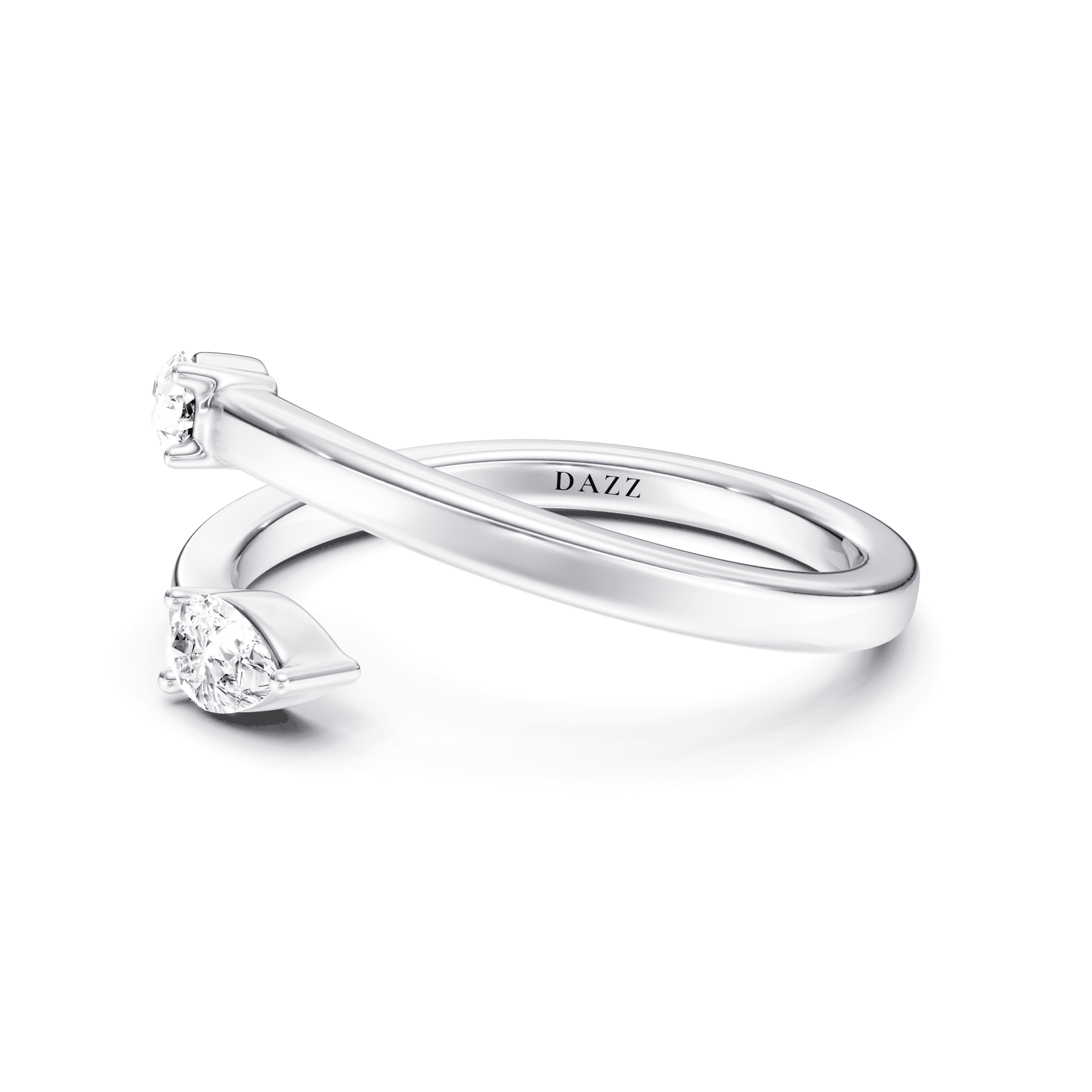 Split Ring Pear — White Gold view 3