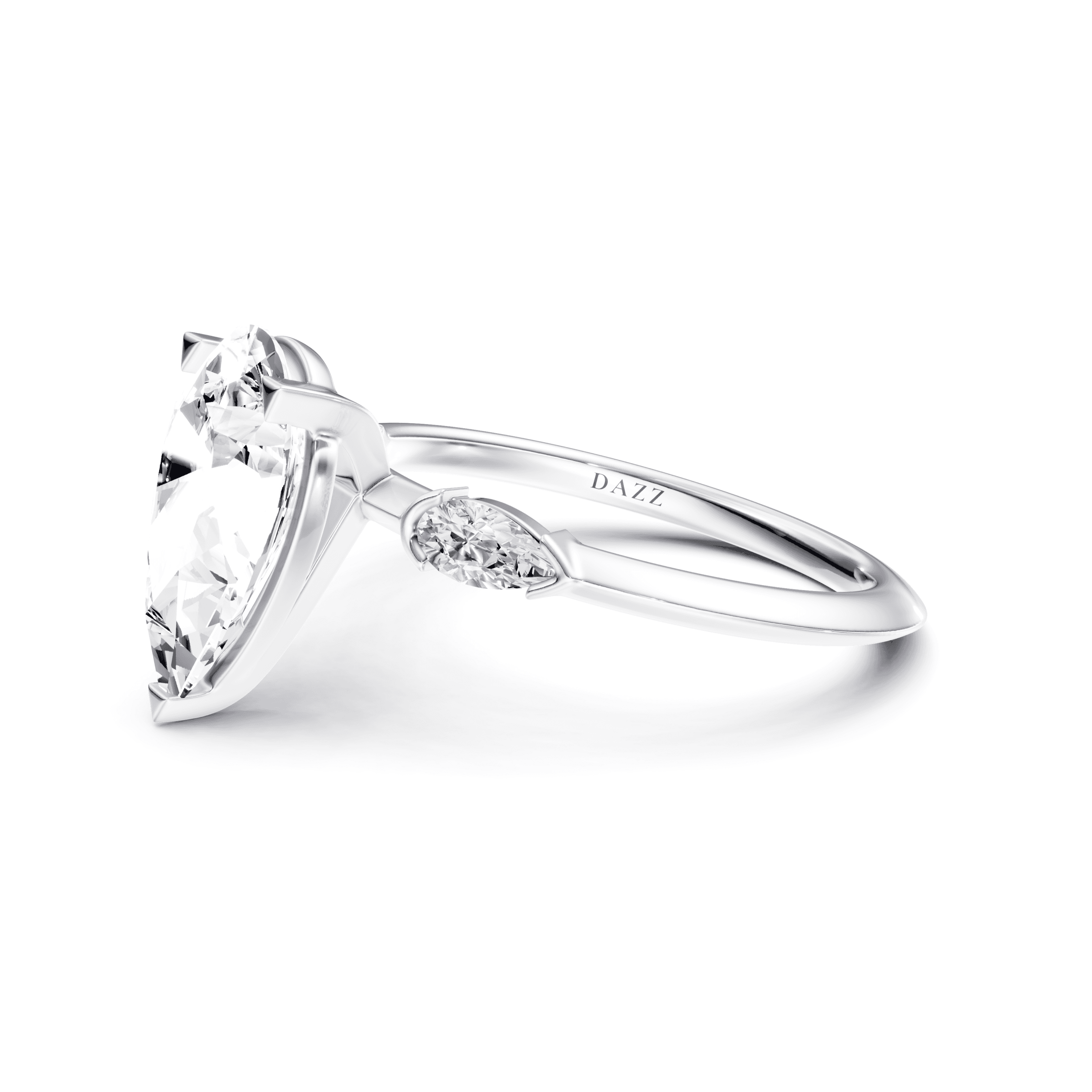 DAZZ Ring Pear — White Gold view 3
