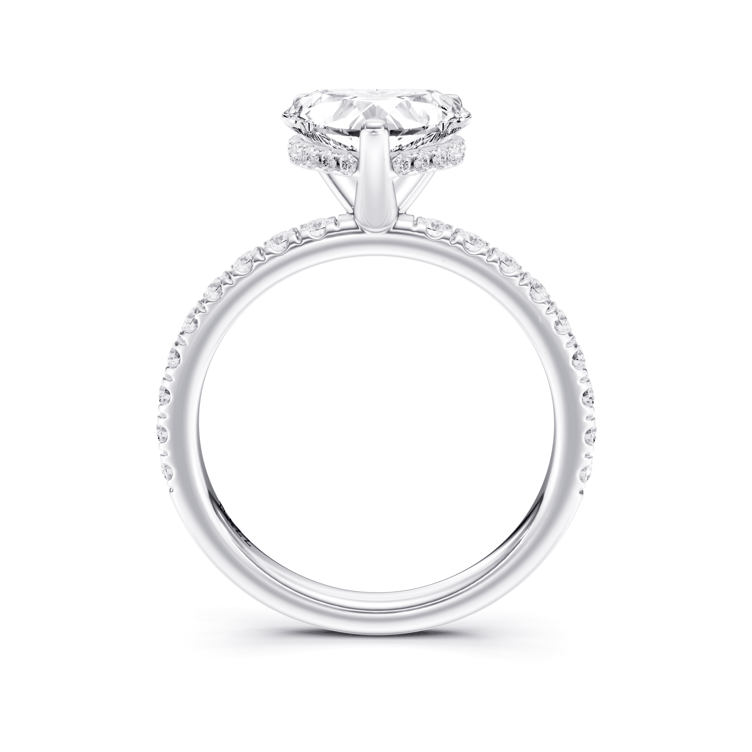 Pavé Ring Heart — White Gold view 4
