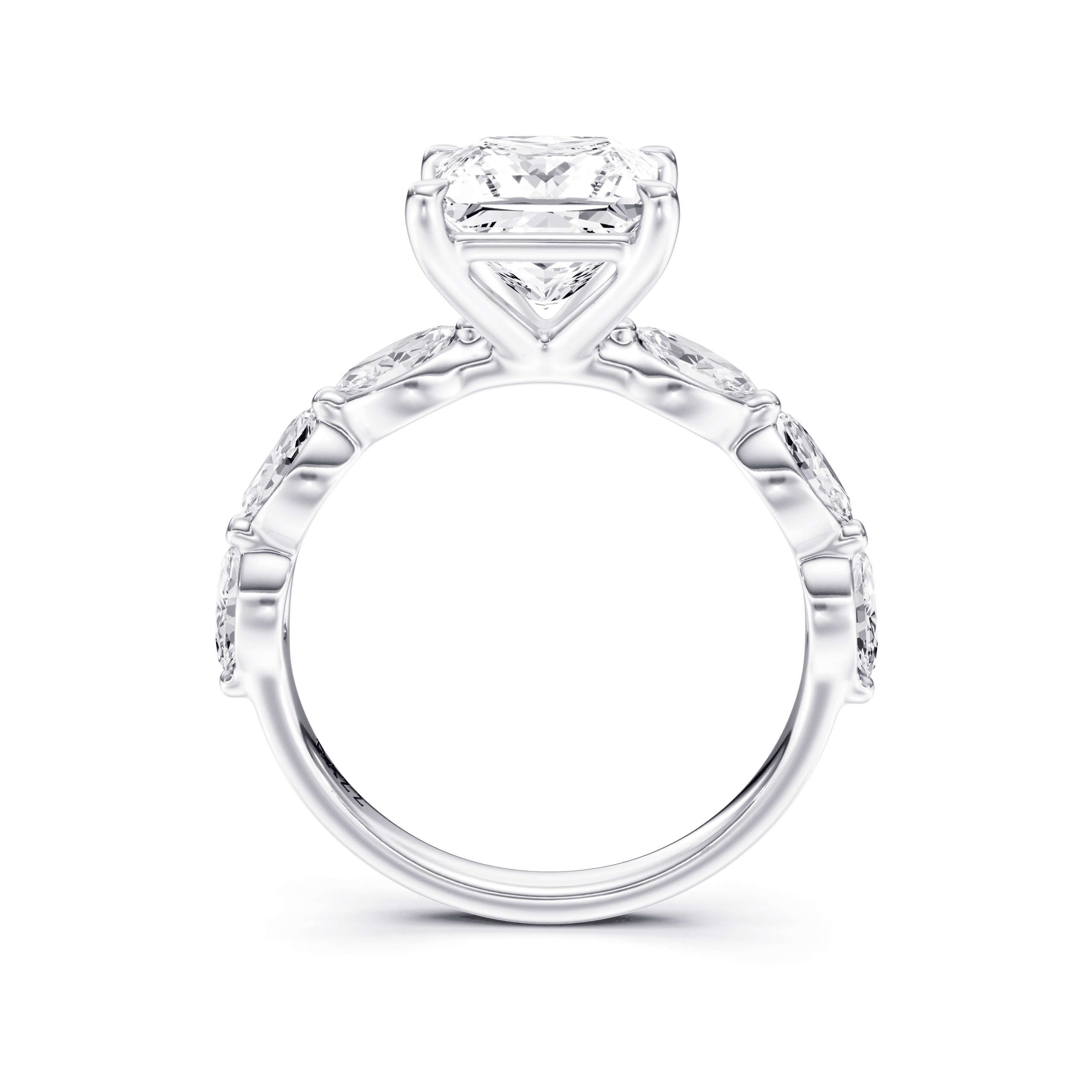 Solitaire Marquise Princess — White Gold view 4