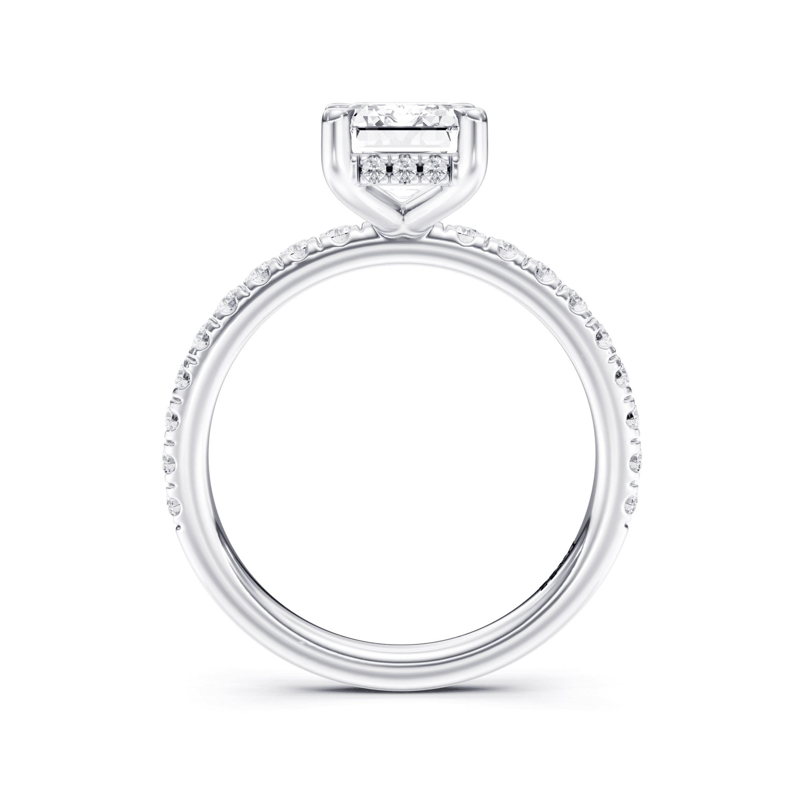 Pavé Ring Emerald — White Gold view 4