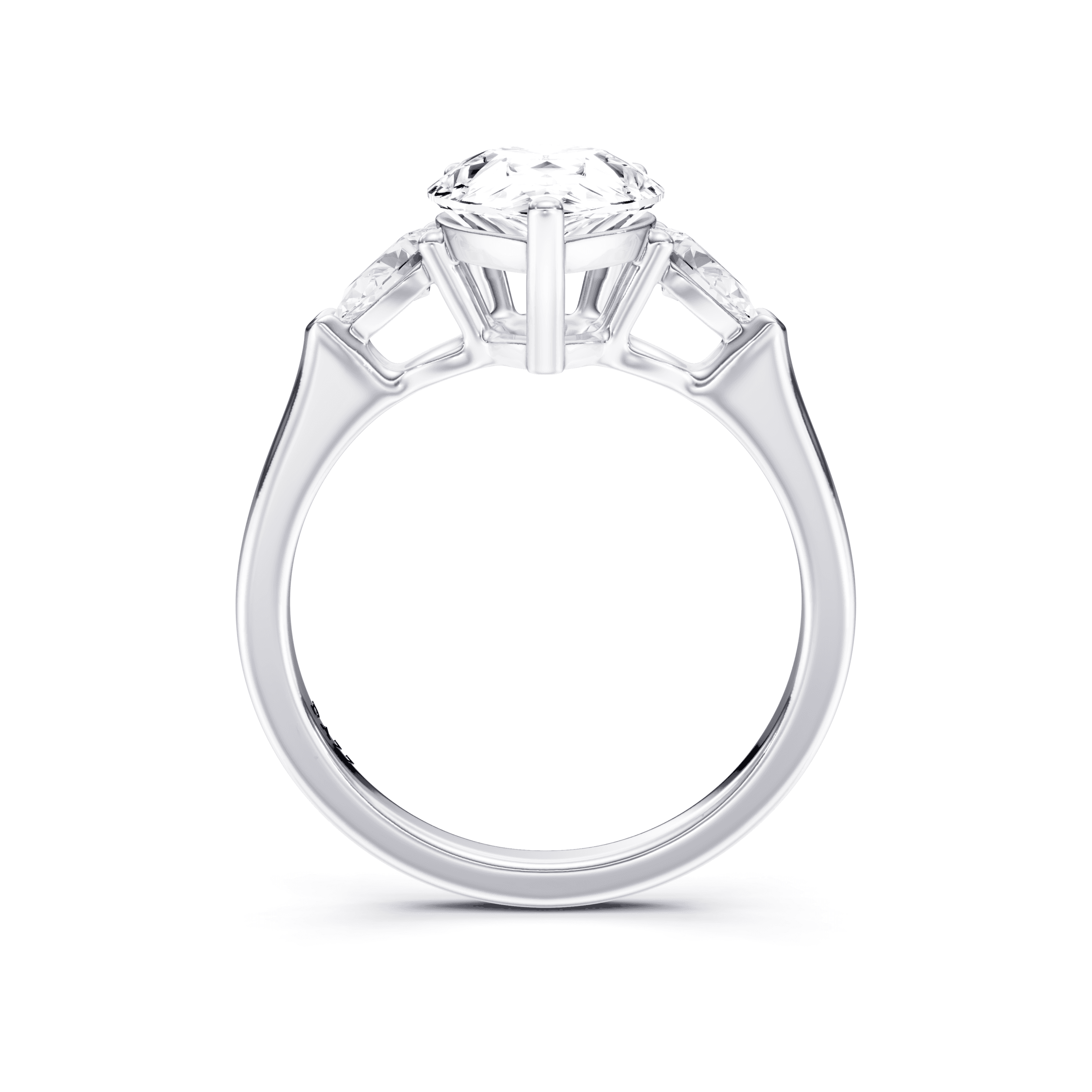 3 Stone Pear Ring Pear — White Gold view 4