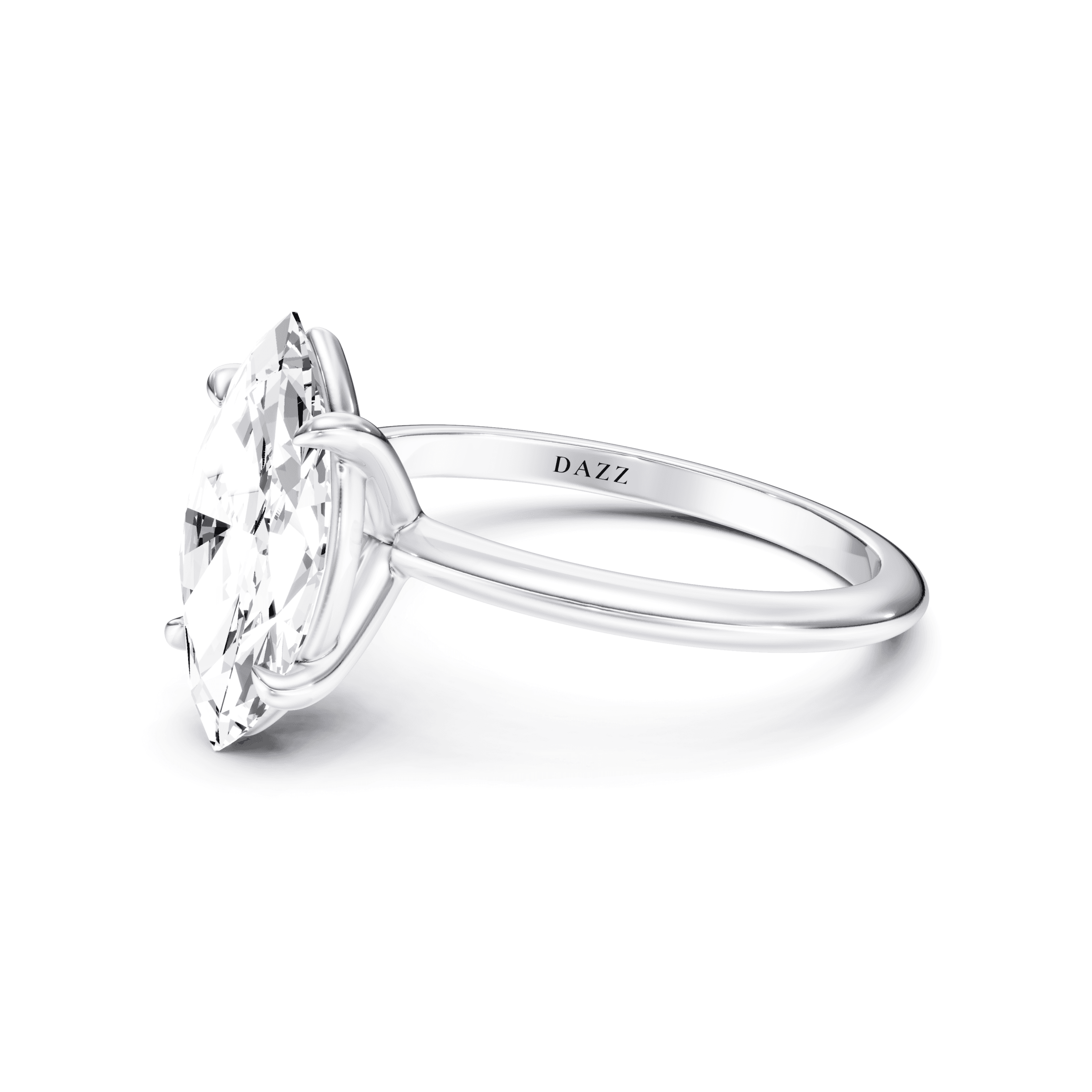 Solitaire Marquise — White Gold view 3