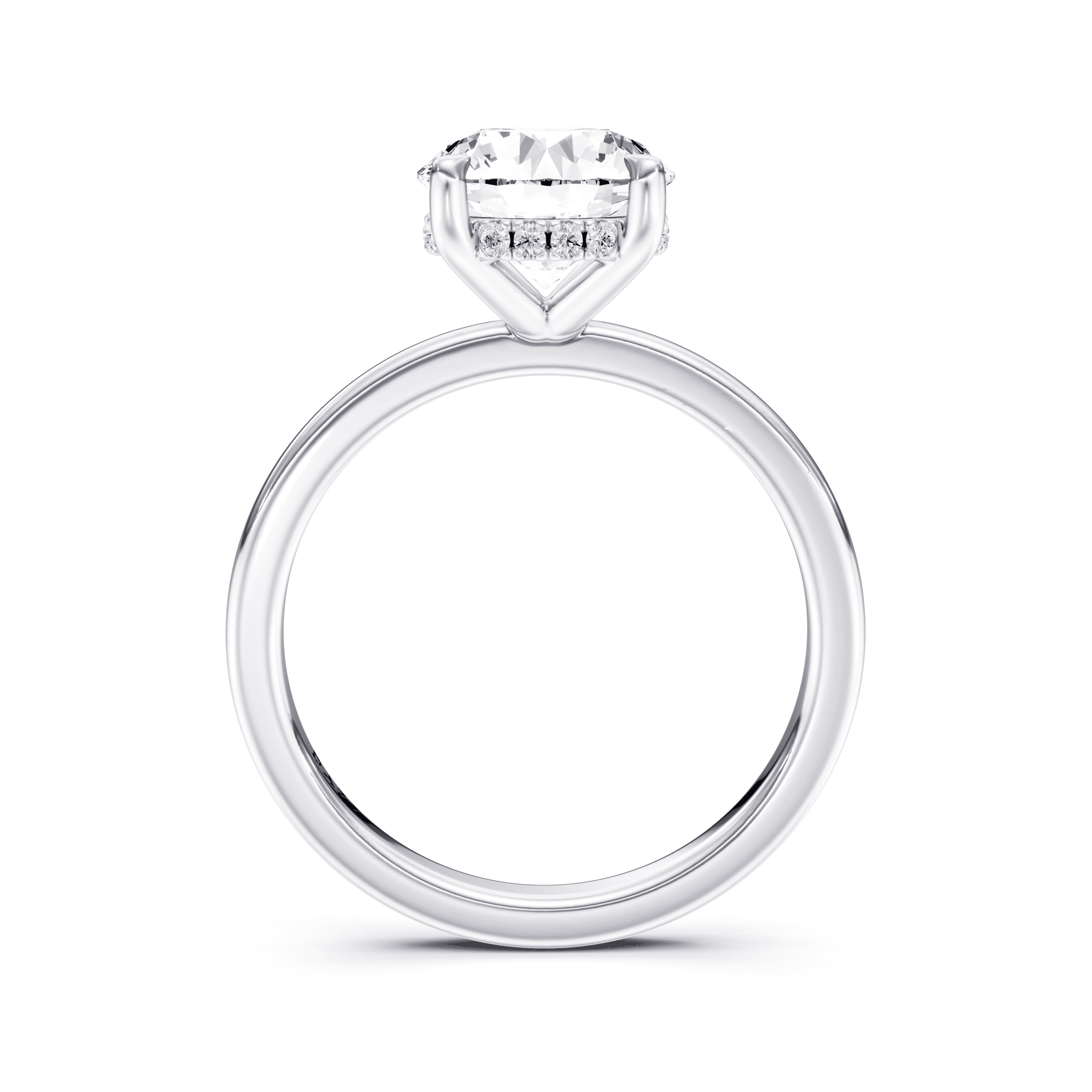 Hidden Halo Round — White Gold view 4