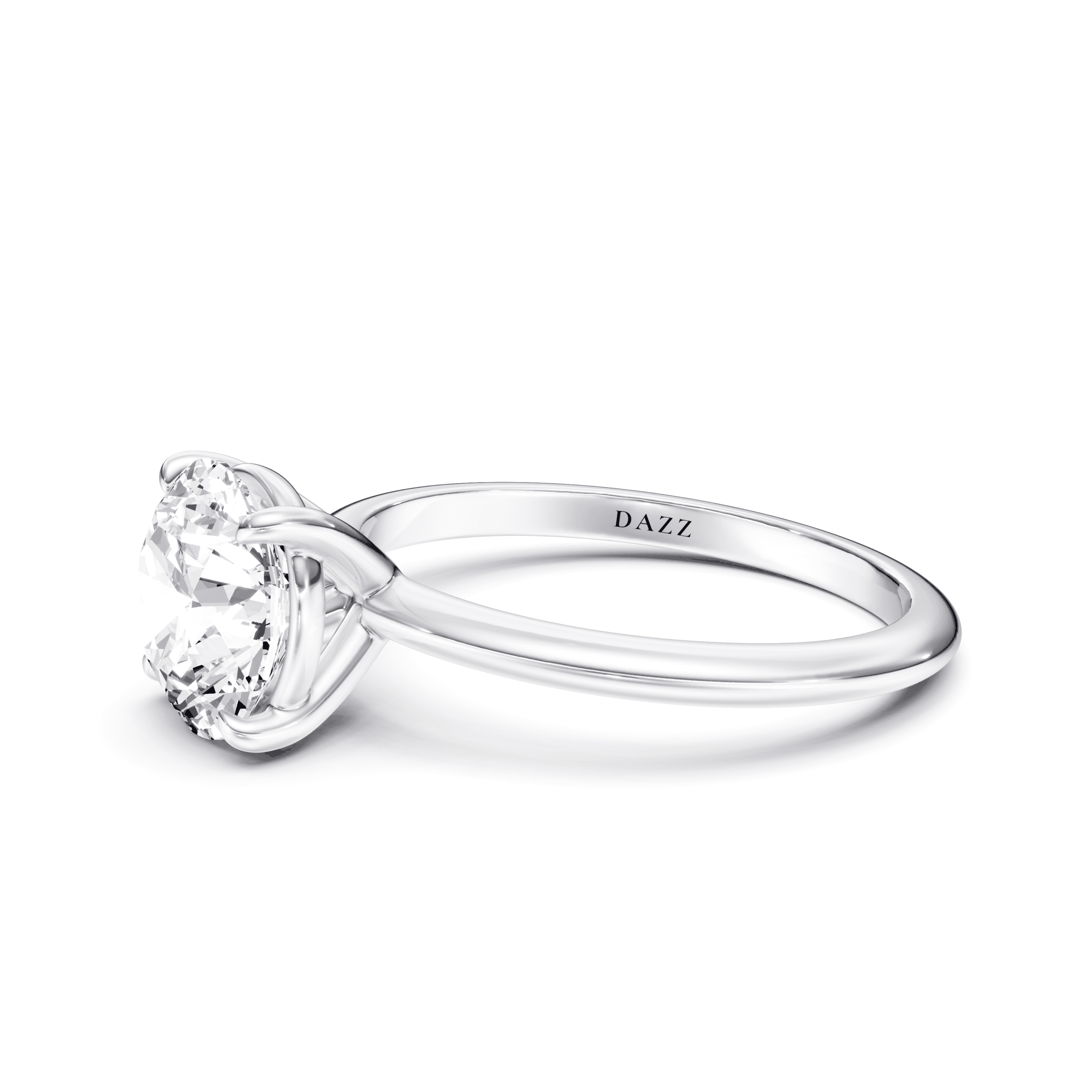 Solitaire Round — White Gold view 3
