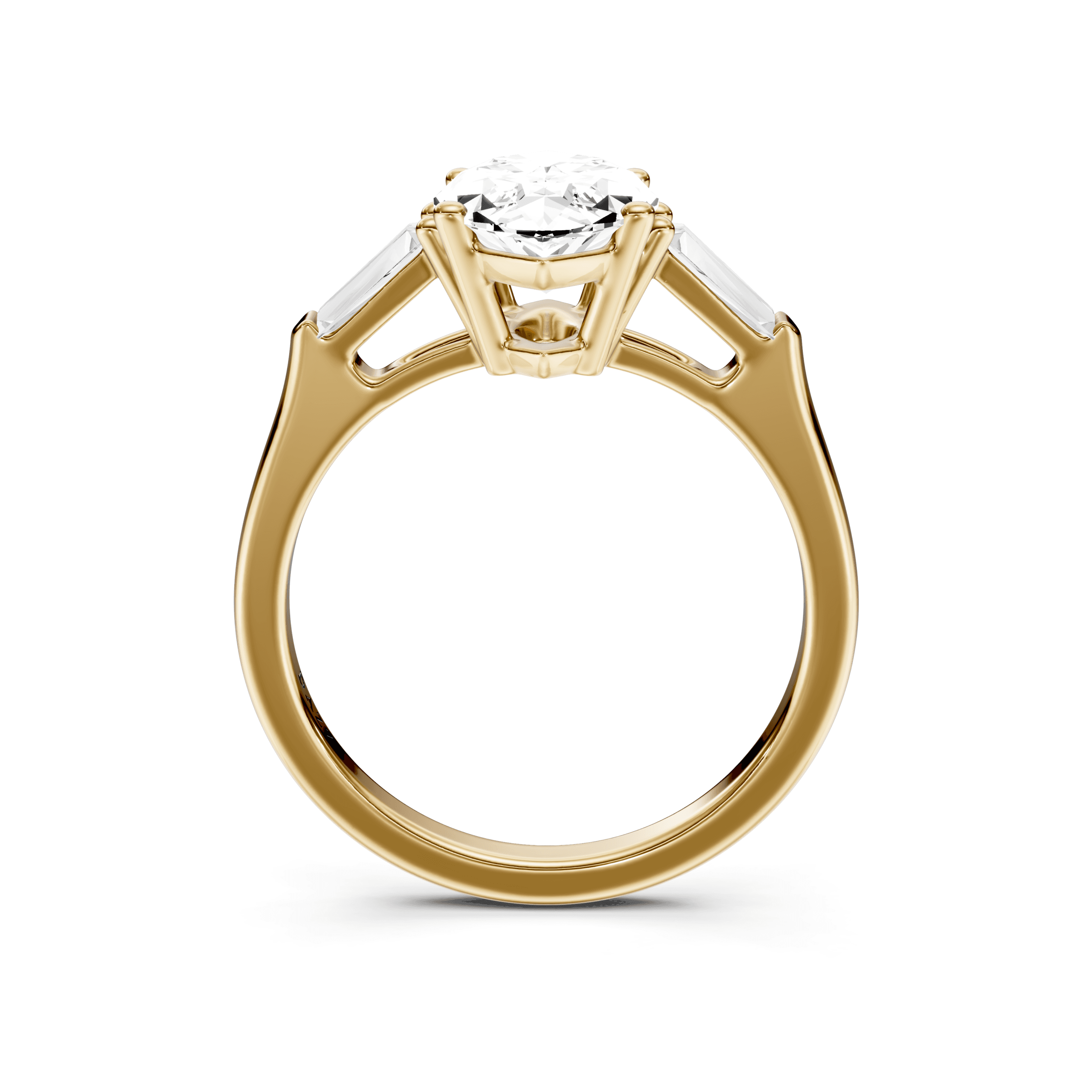 3 Stone Tapered Ring Marquise — White Gold view 11