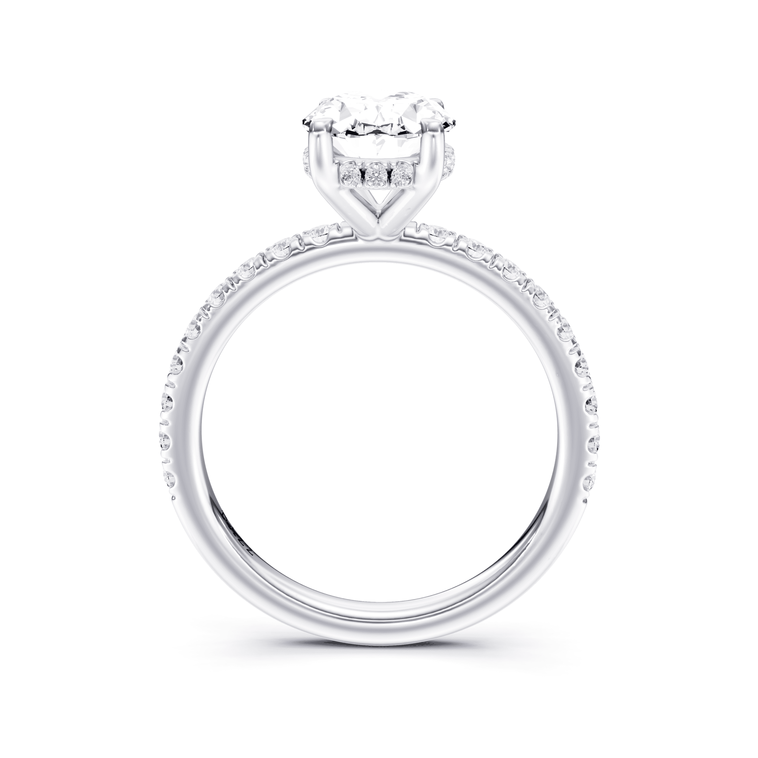 Pavé Ring Oval — White Gold view 4