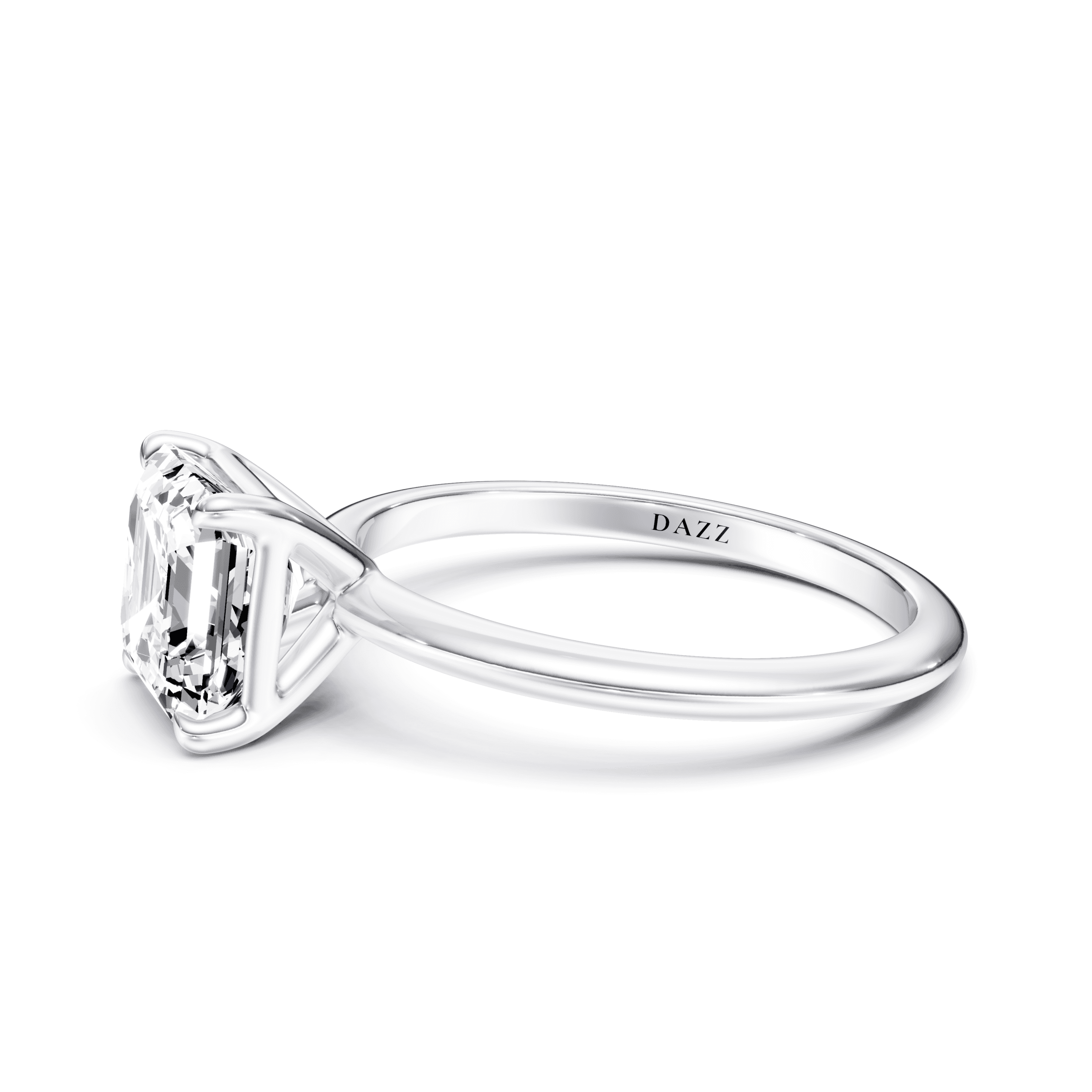 Solitaire Asscher — White Gold view 3
