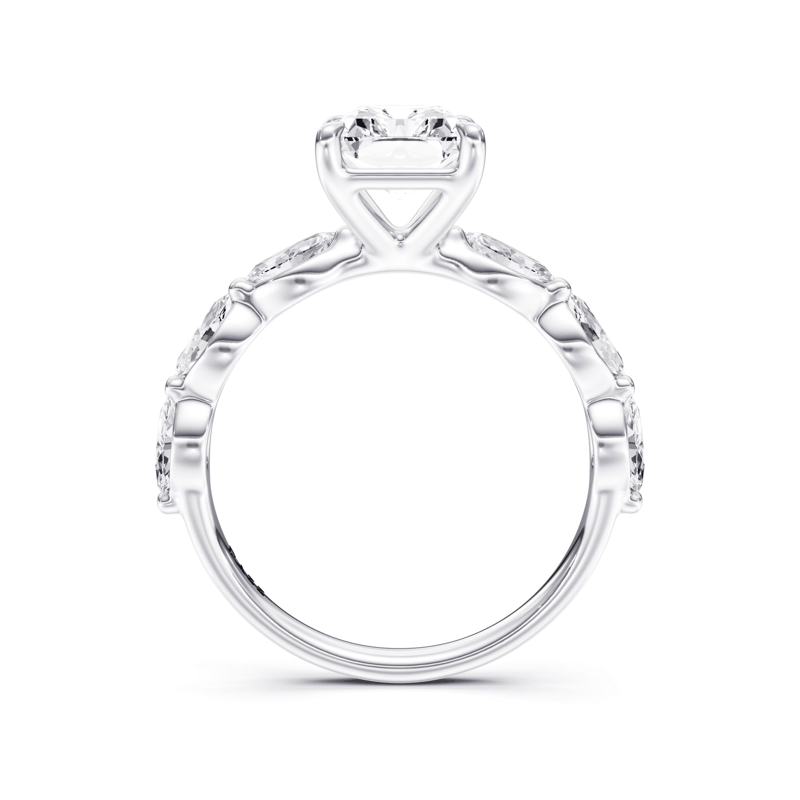 Solitaire Marquise Radiant — White Gold view 4
