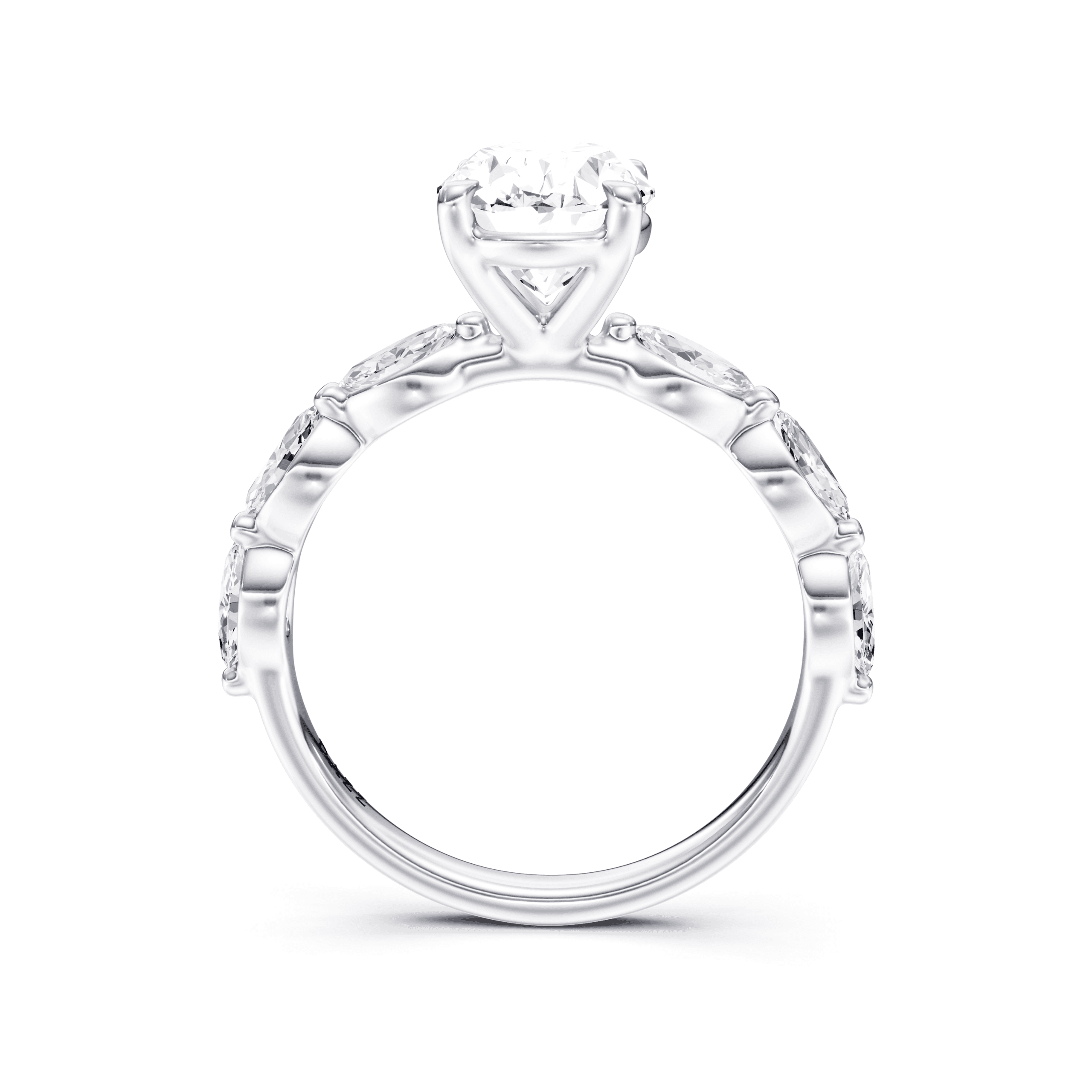 Solitaire Marquise Oval — White Gold view 4