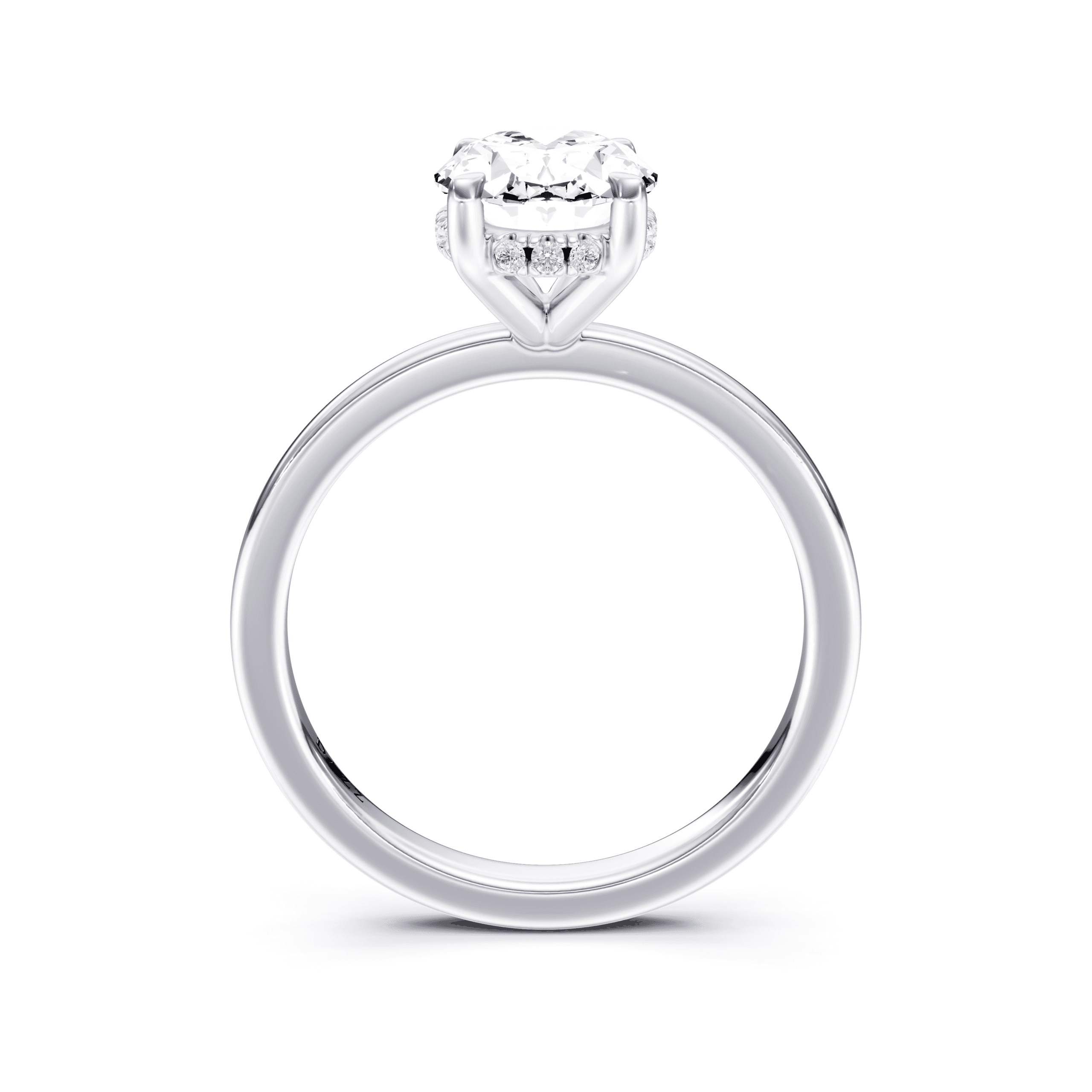 Hidden Halo Ring Oval — White Gold view 4