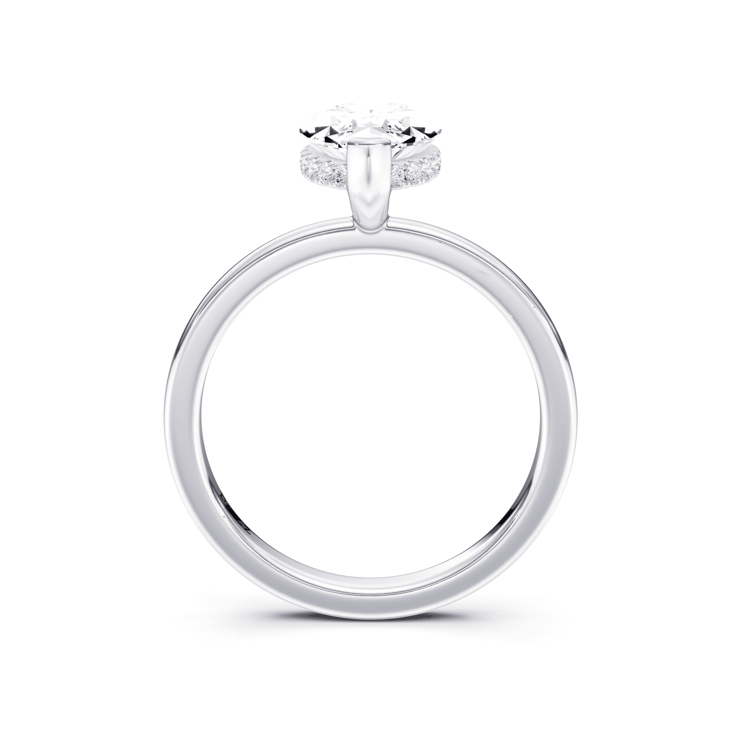 Hidden Halo Ring Marquise — White Gold view 4