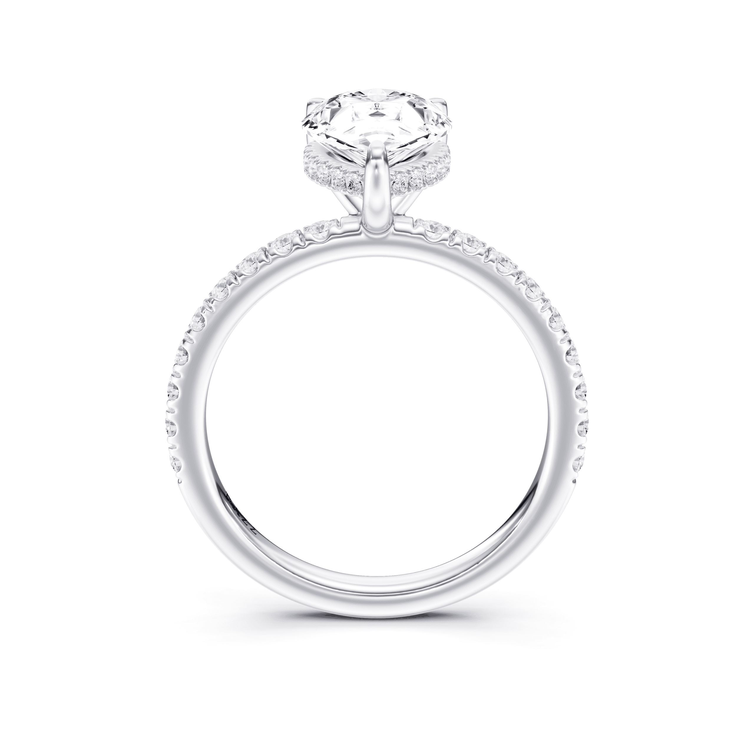 Pavé Ring Pear — White Gold view 4