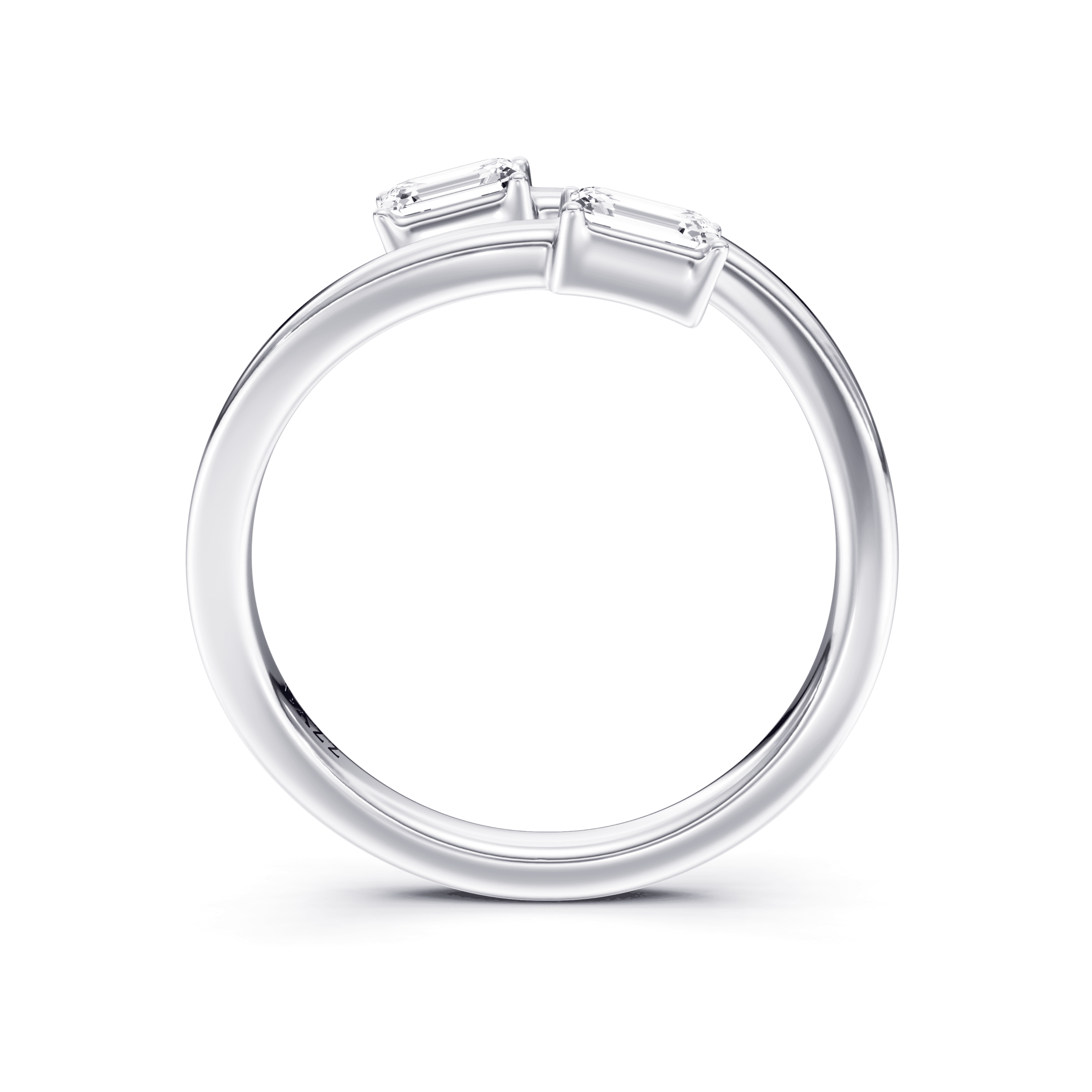 Split Ring Emerald — White Gold view 4