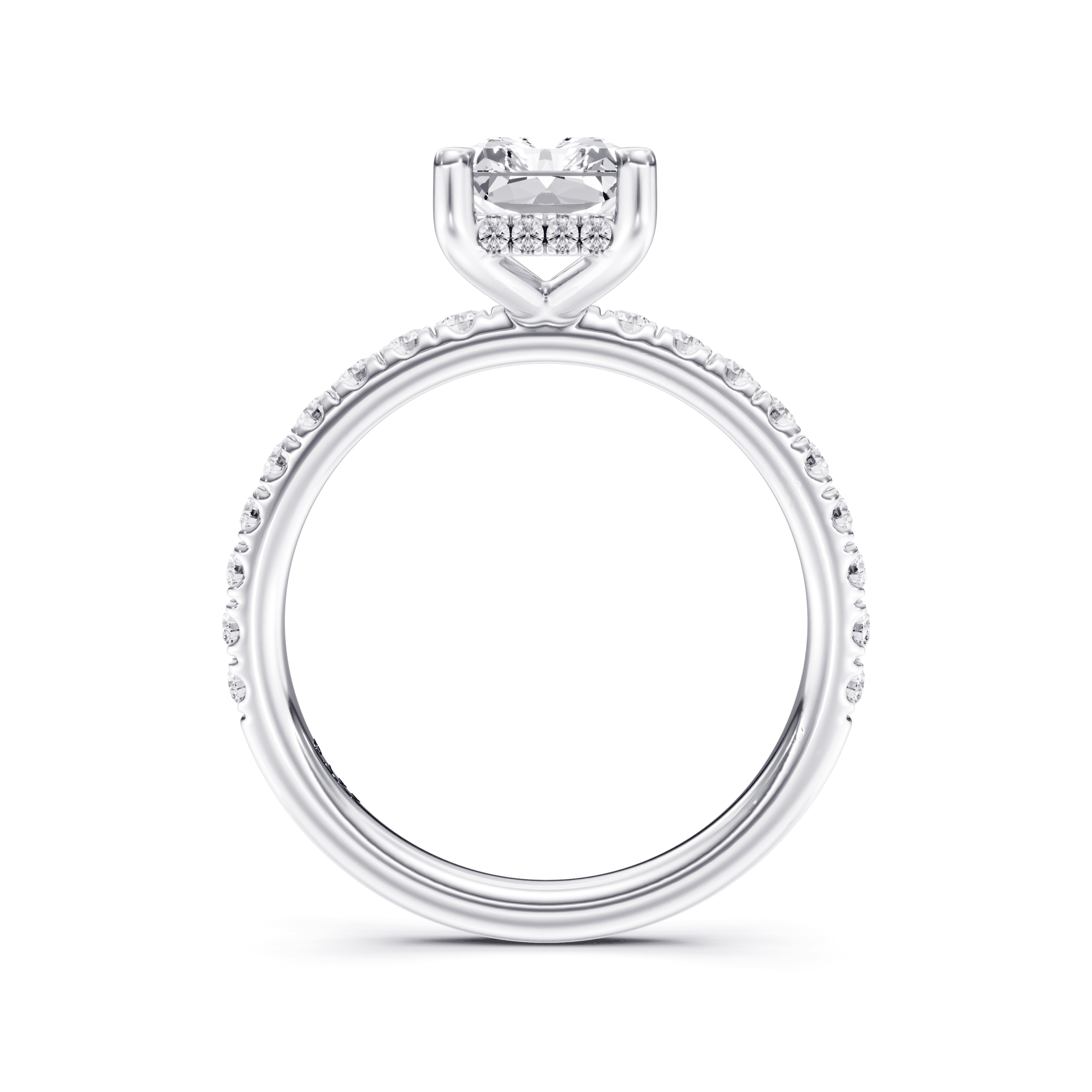 Pavé Ring Radiant — White Gold view 4