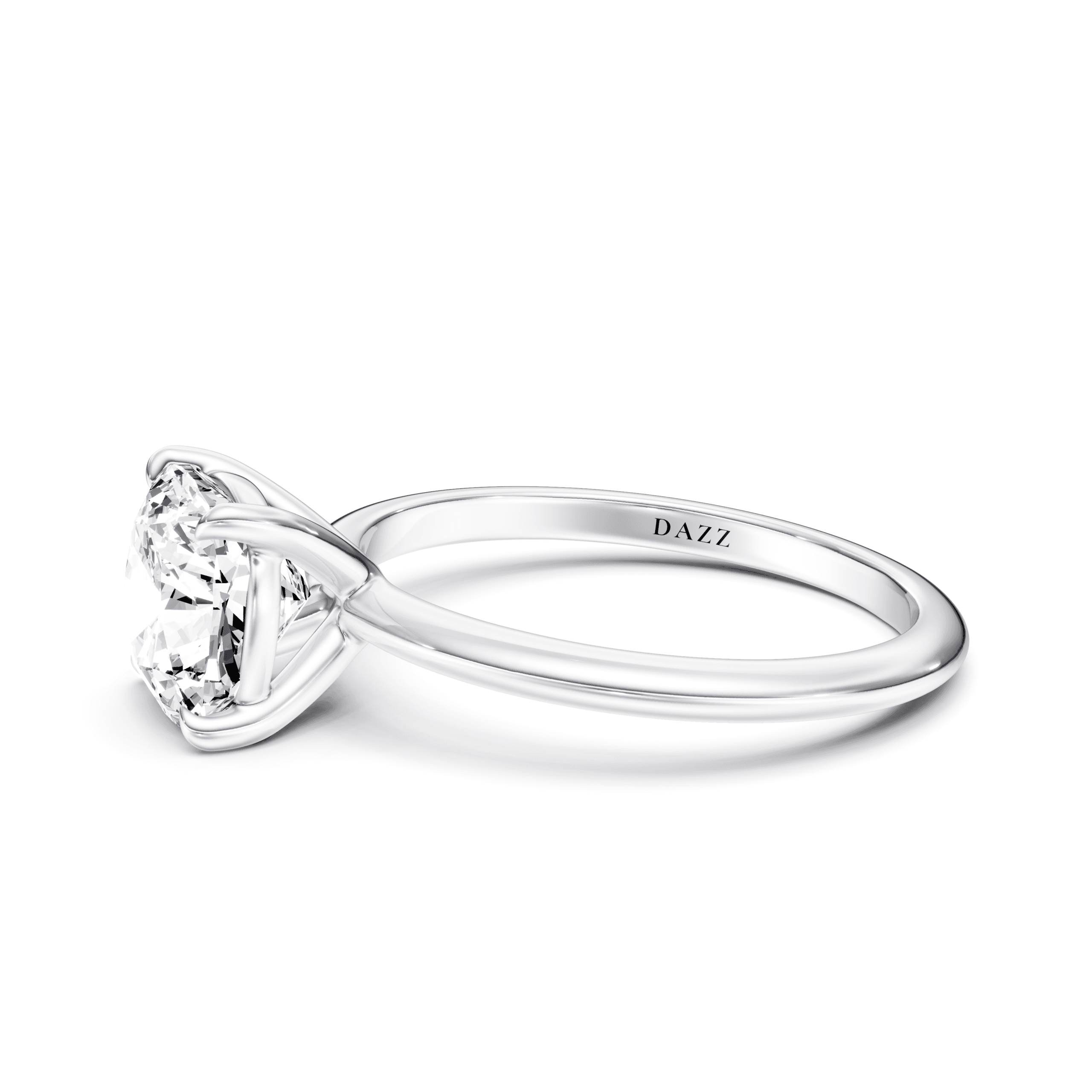 Solitaire Cushion — White Gold view 3