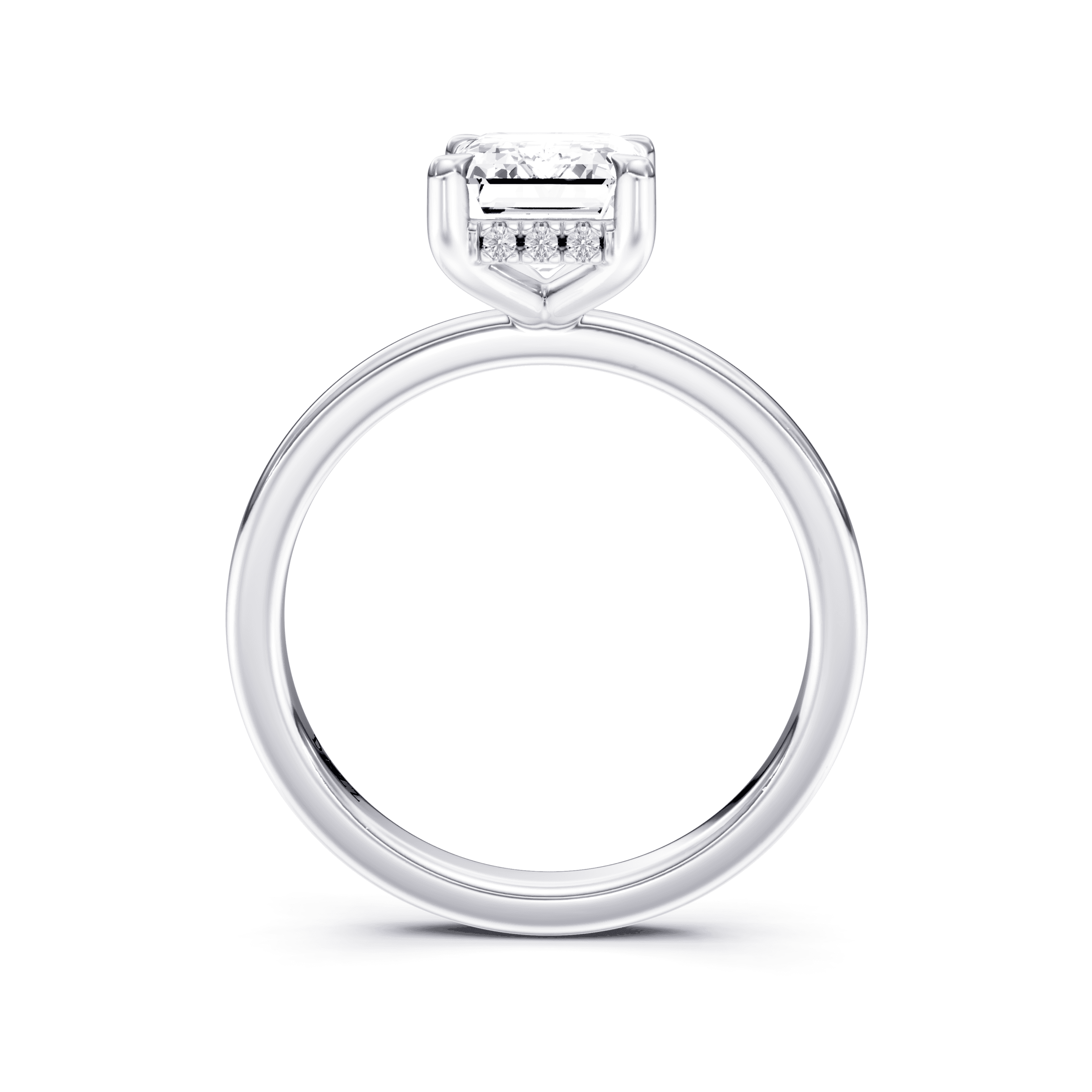 Hidden Halo Ring Emerald — White Gold view 4