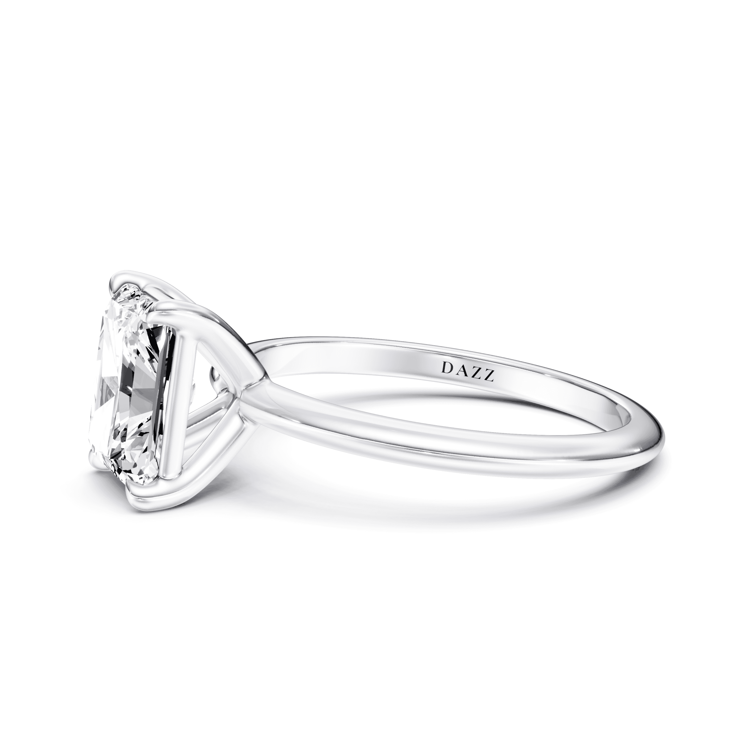 Solitaire Radiant — White Gold view 3