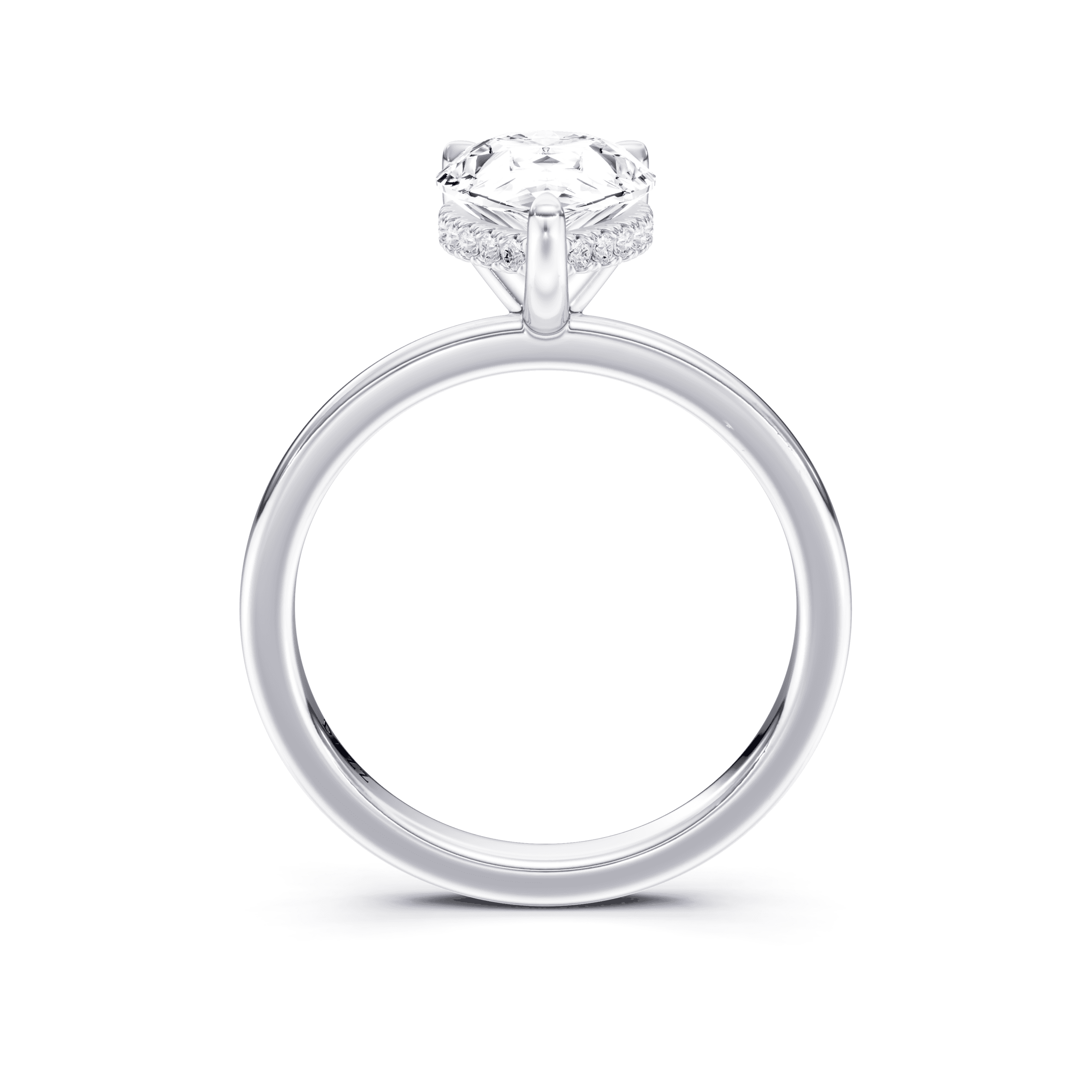 Hidden Halo Pear — White Gold view 4