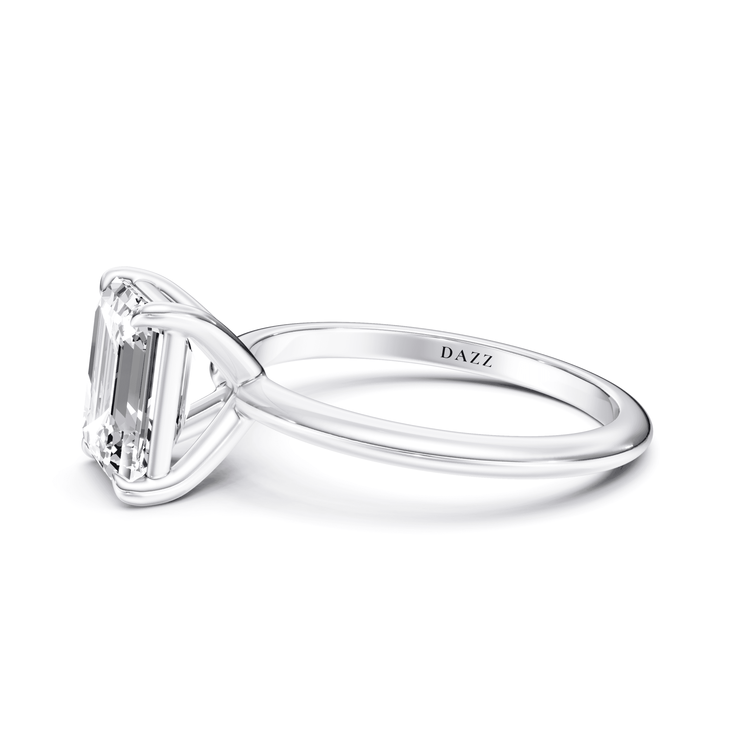 Solitaire Emerald — White Gold view 3