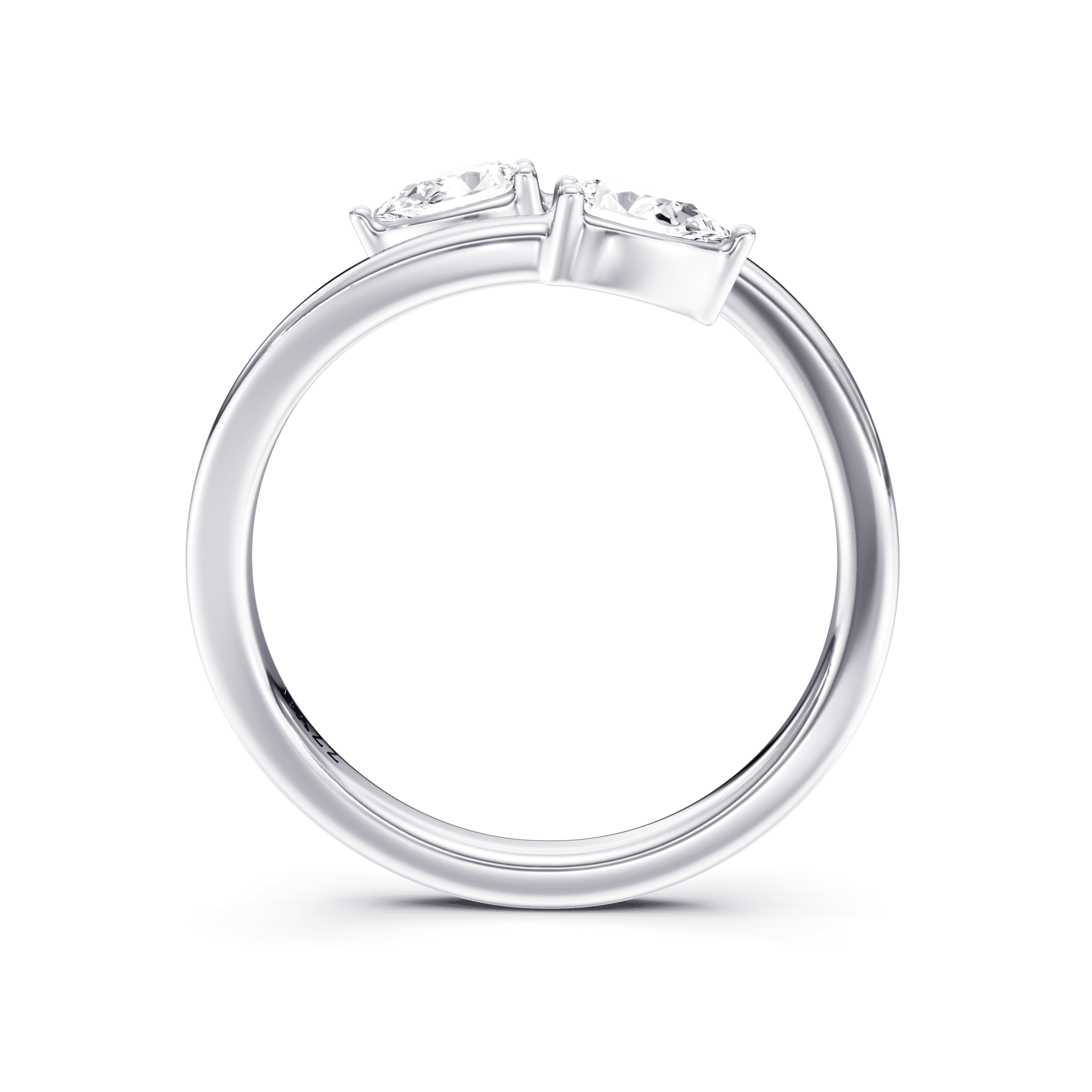 Split Ring Pear — White Gold view 4