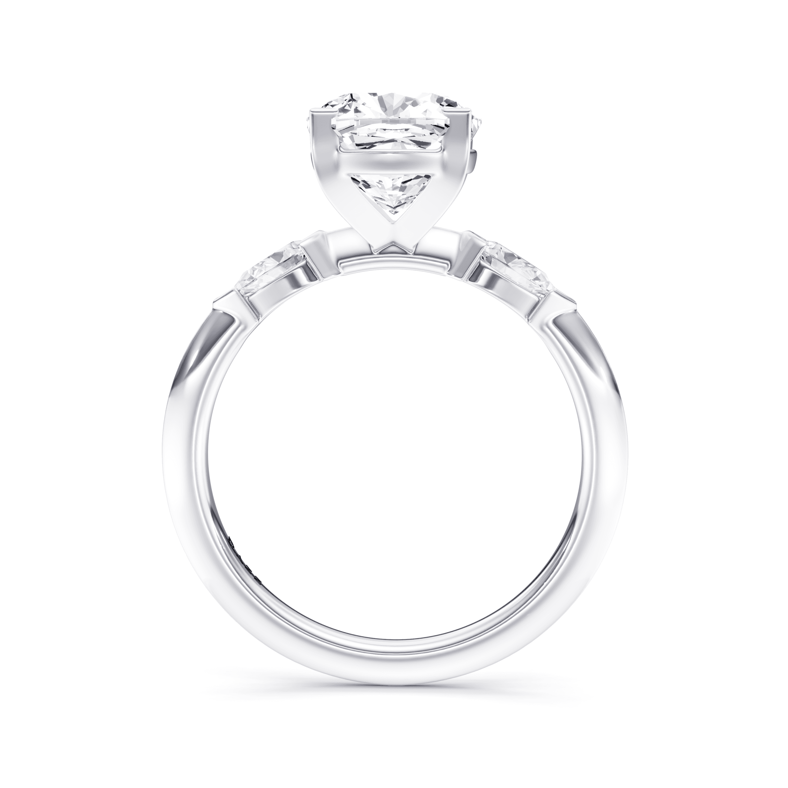 DAZZ Ring Cushion — White Gold view 4