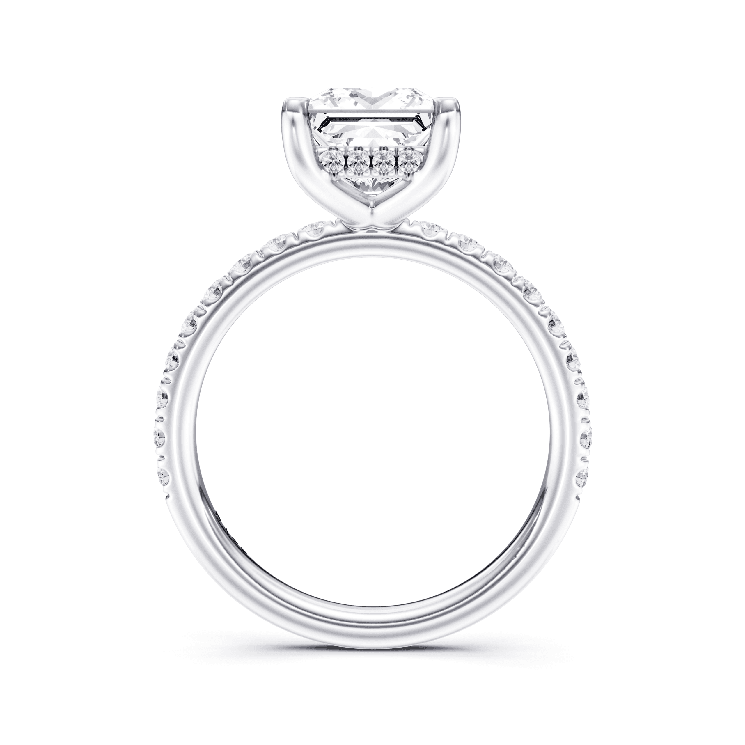 Pavé Ring Princess — White Gold view 4