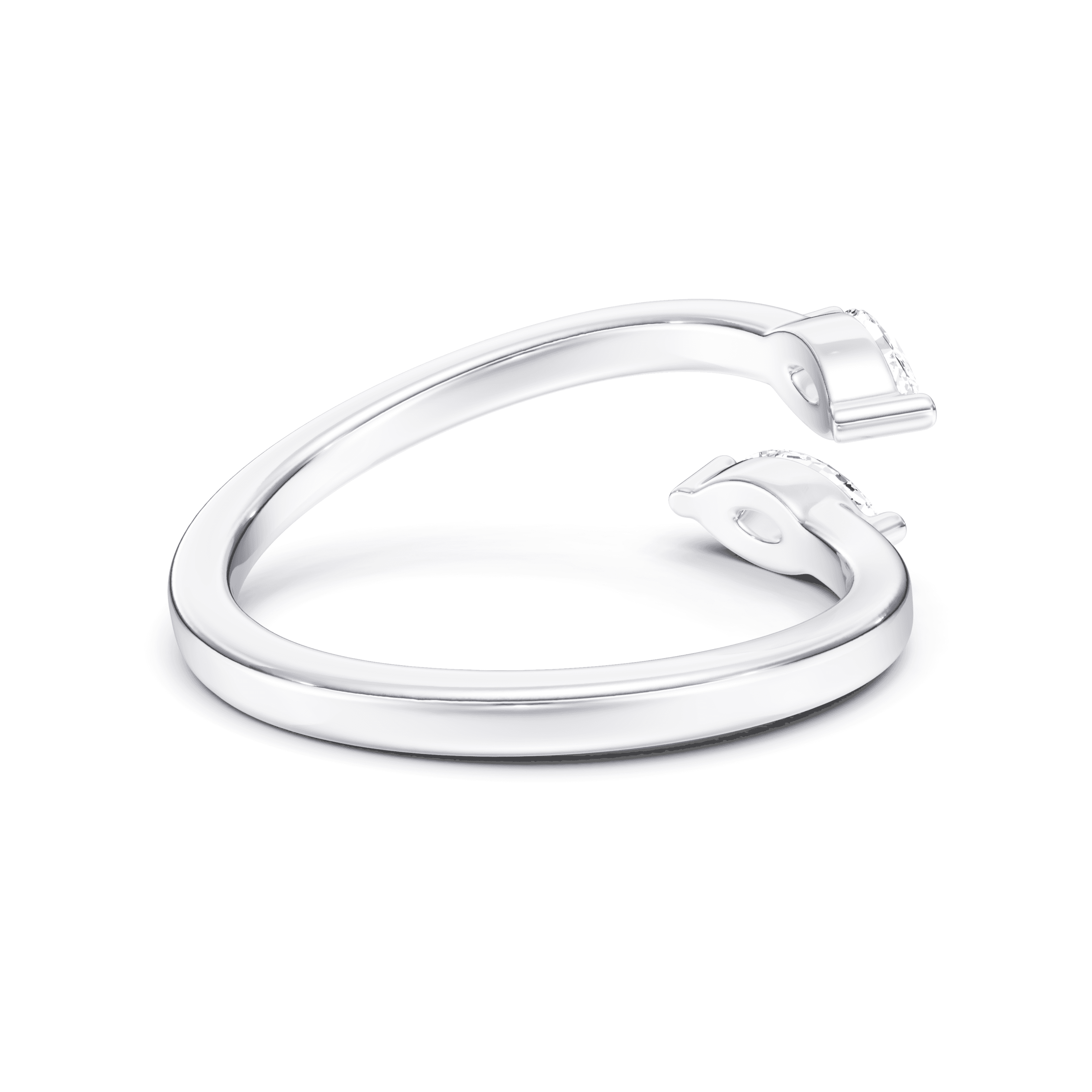 Split Ring Marquise — White Gold view 3