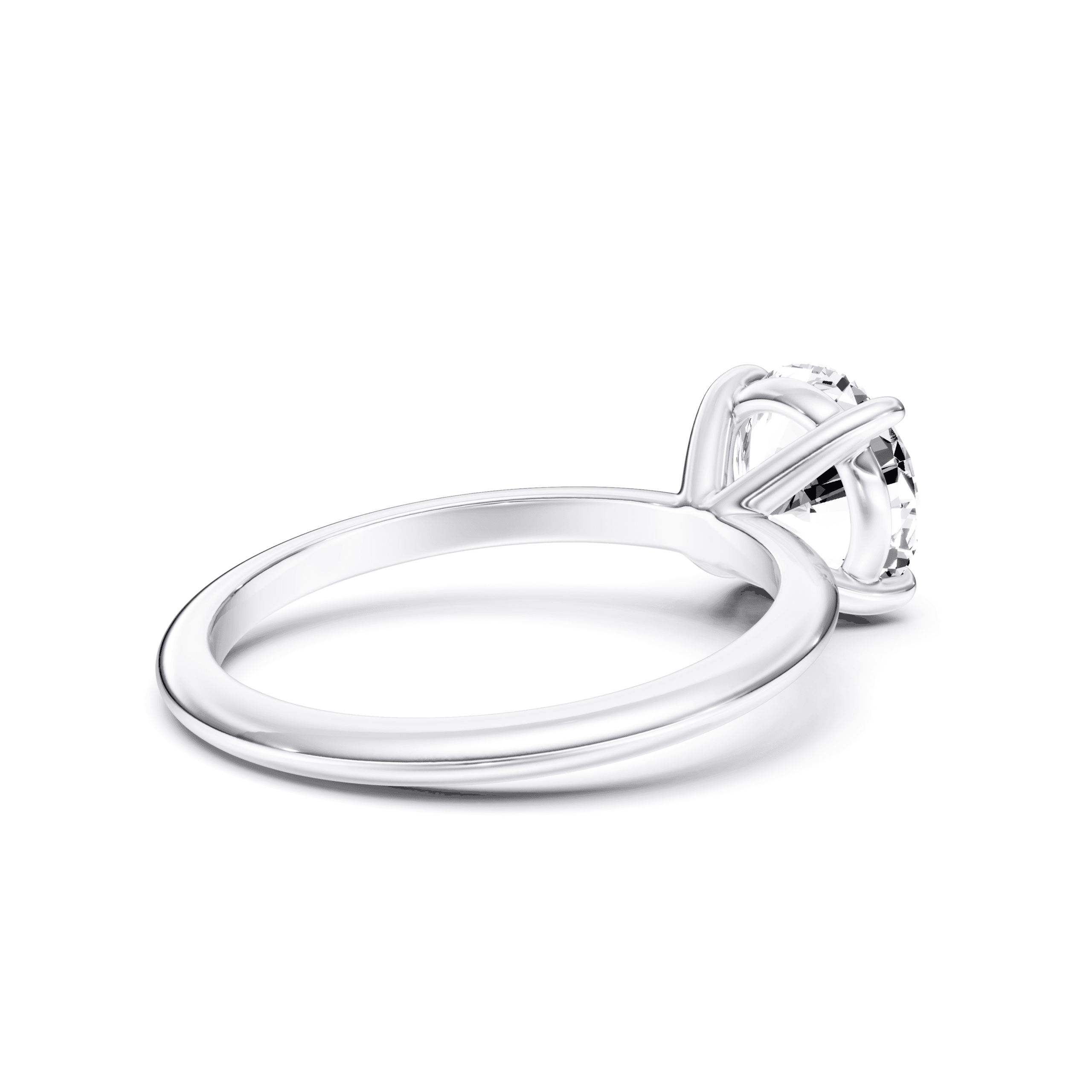 Solitaire Round — White Gold view 4