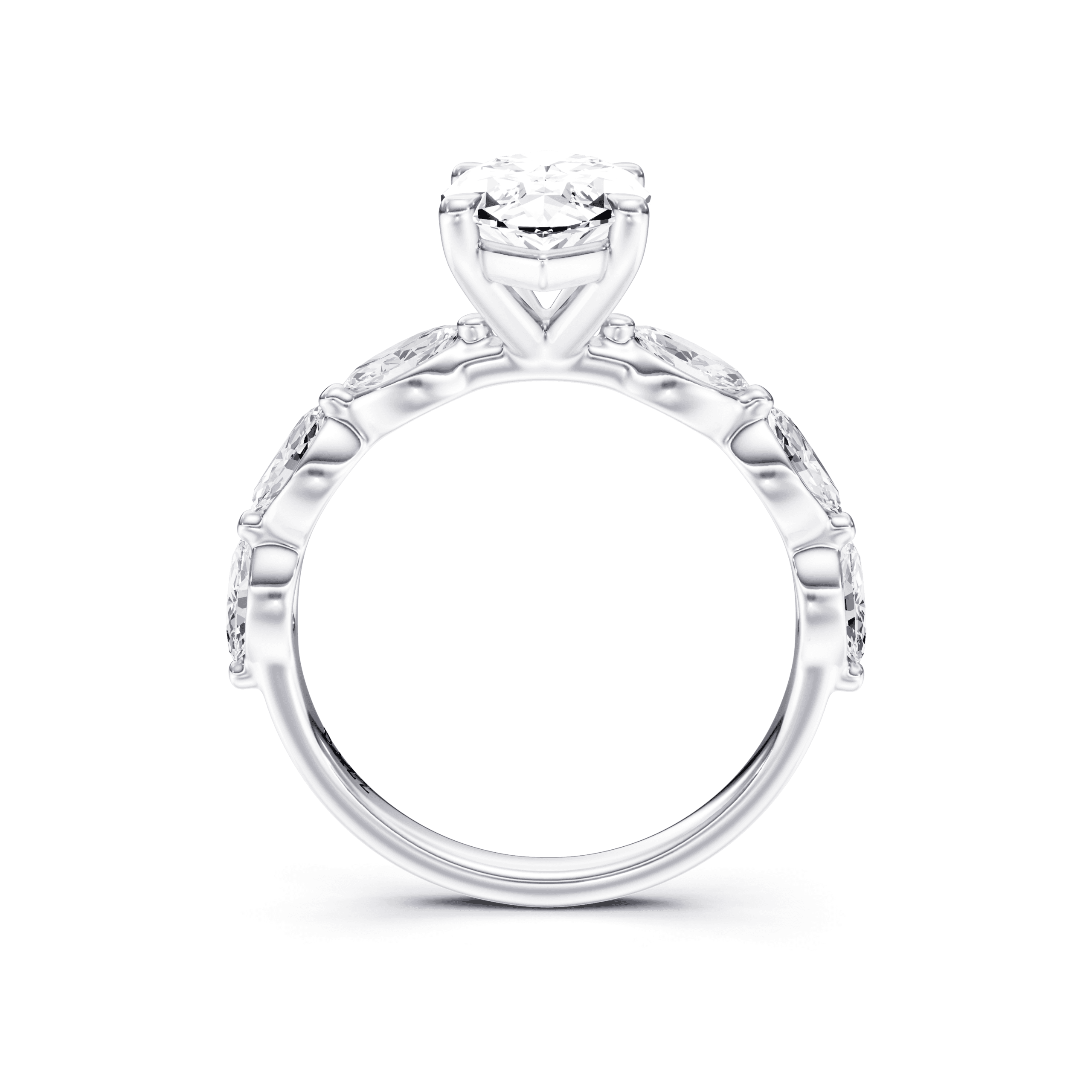 Solitaire Marquise Marquise — White Gold view 4