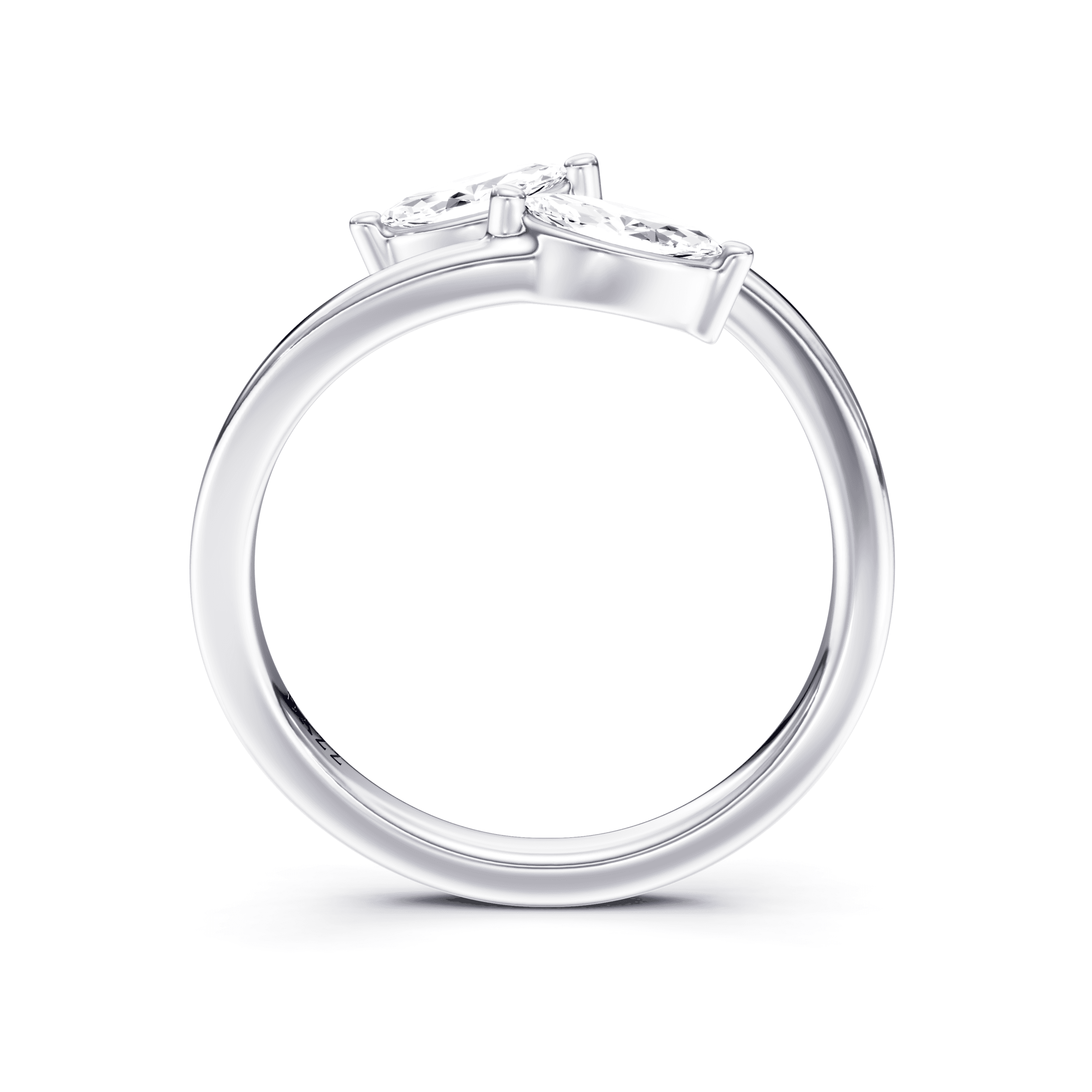 Split Ring Marquise — White Gold view 4