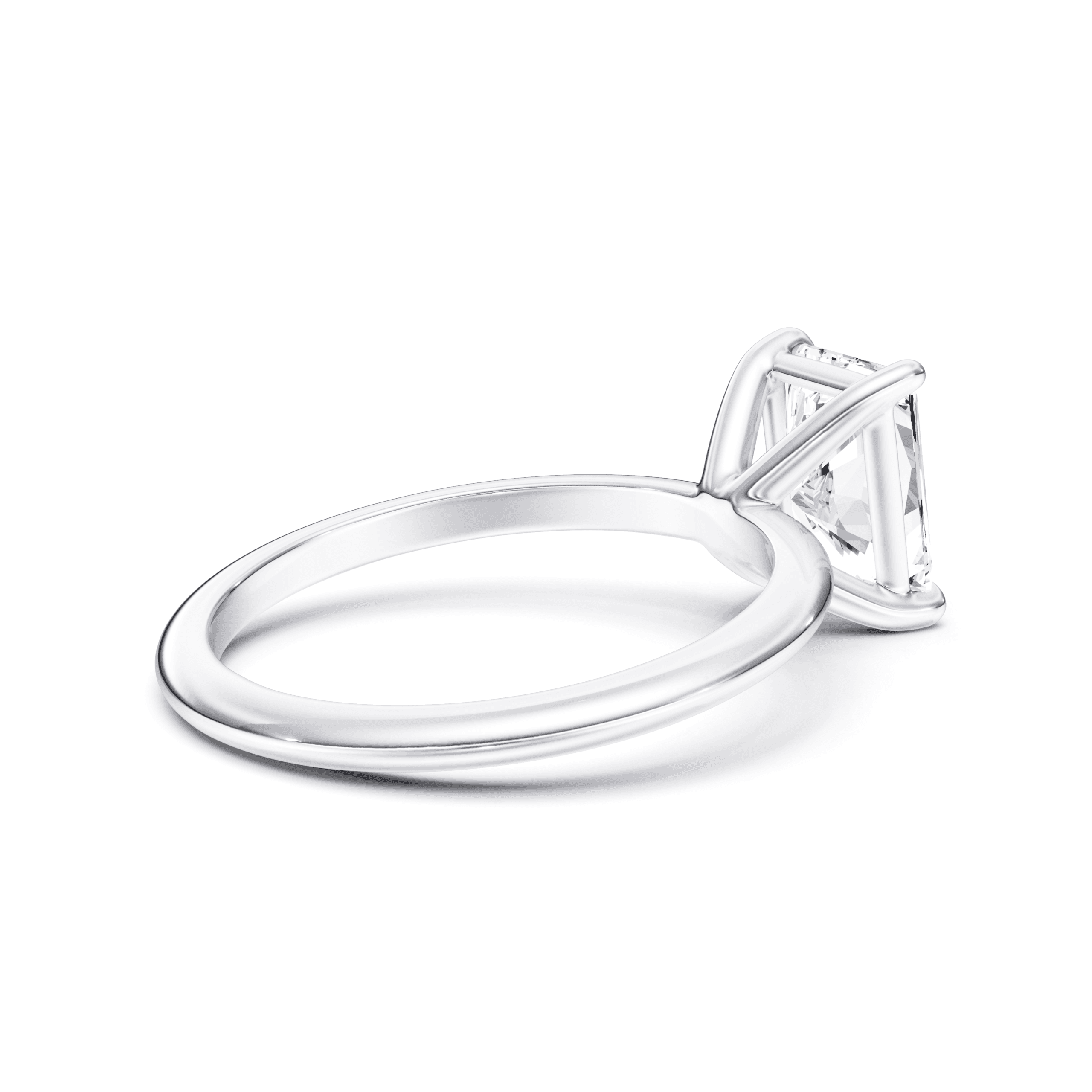 Solitaire Radiant — White Gold view 4